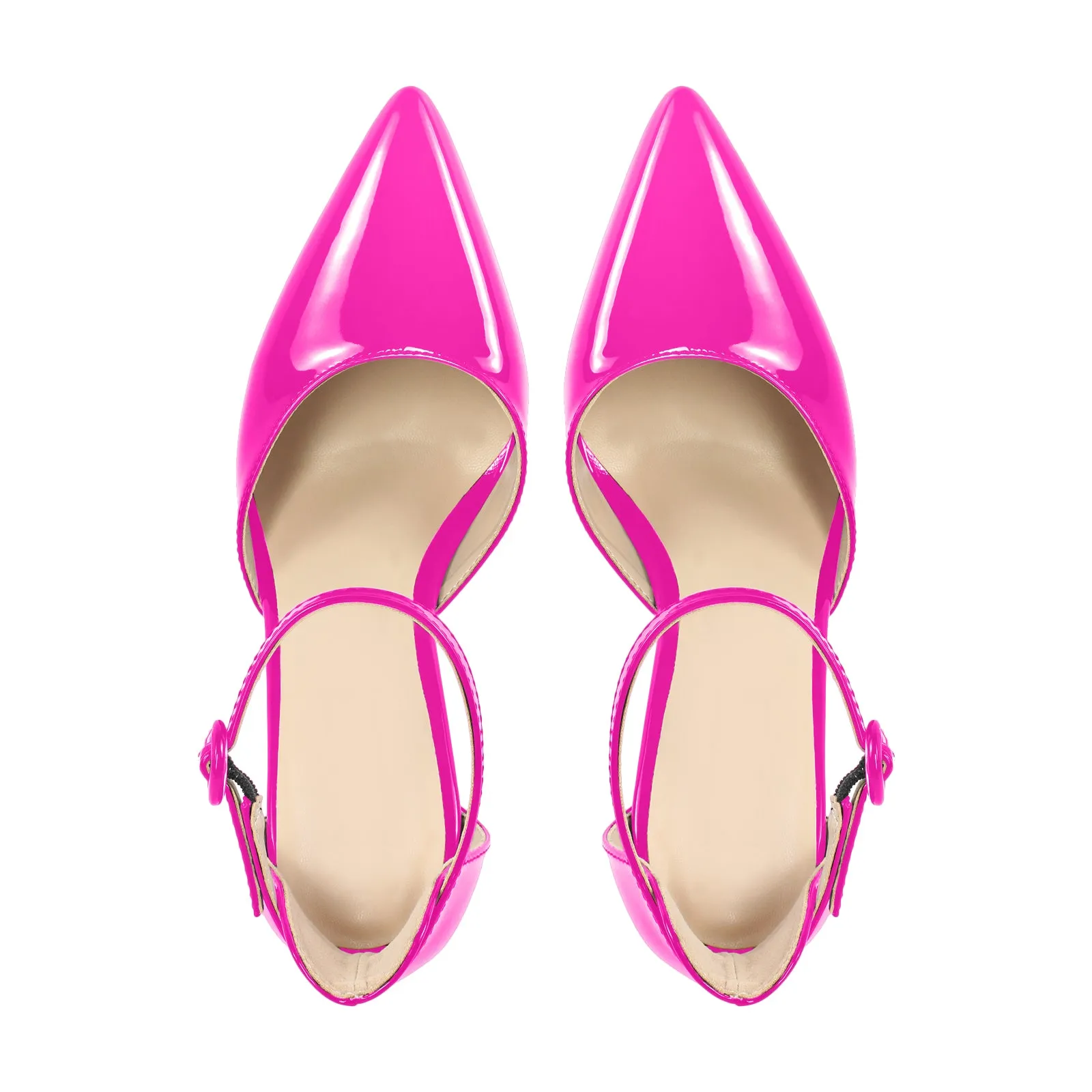 Pointed Toe Ankle Strap Stiletto High Heels Pumps