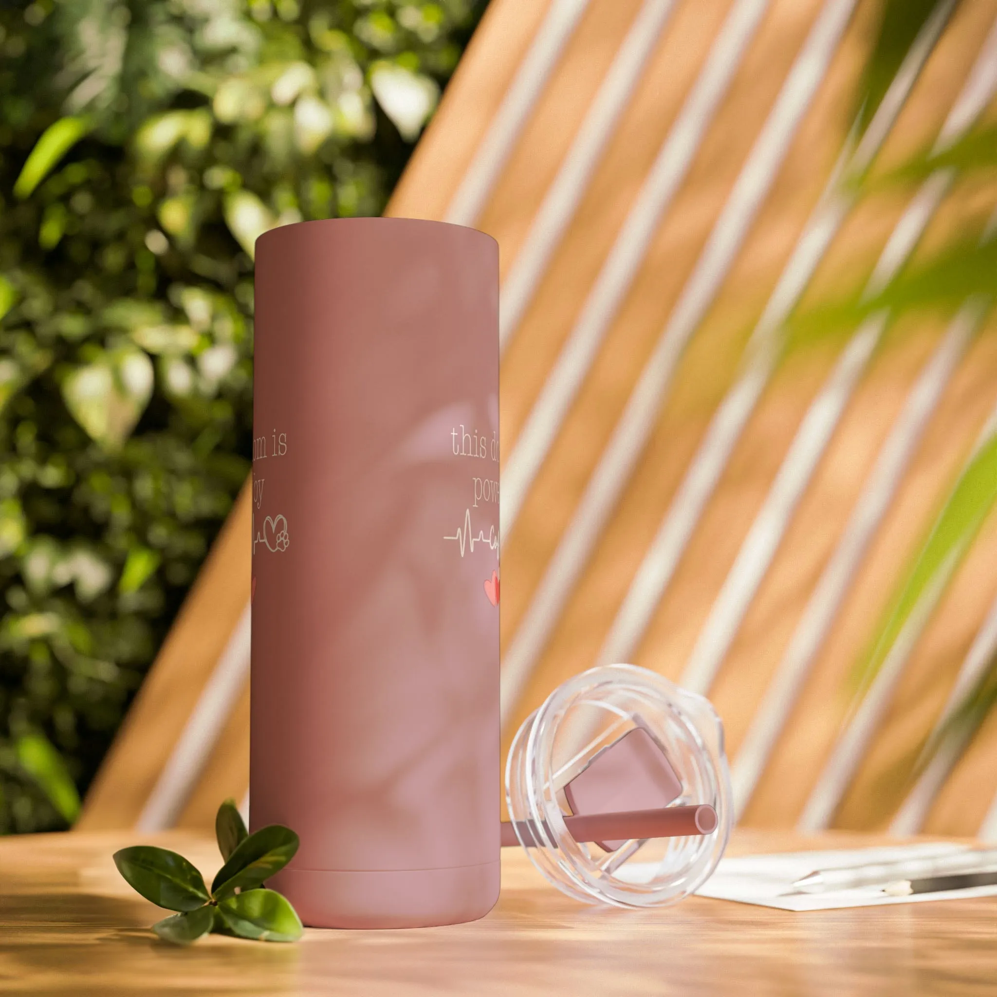 Powered By Coffee Skinny Matte Tumbler