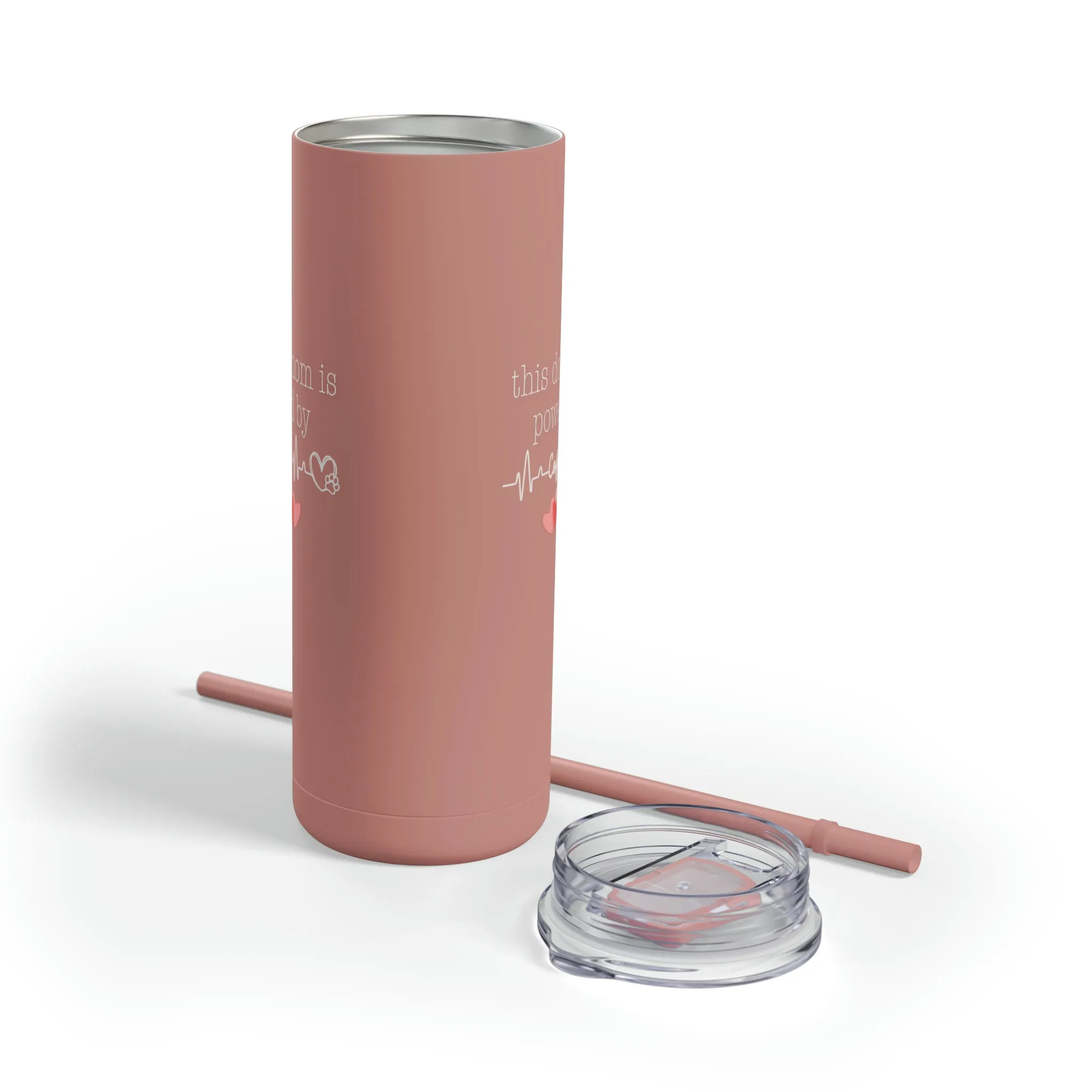 Powered By Coffee Skinny Matte Tumbler