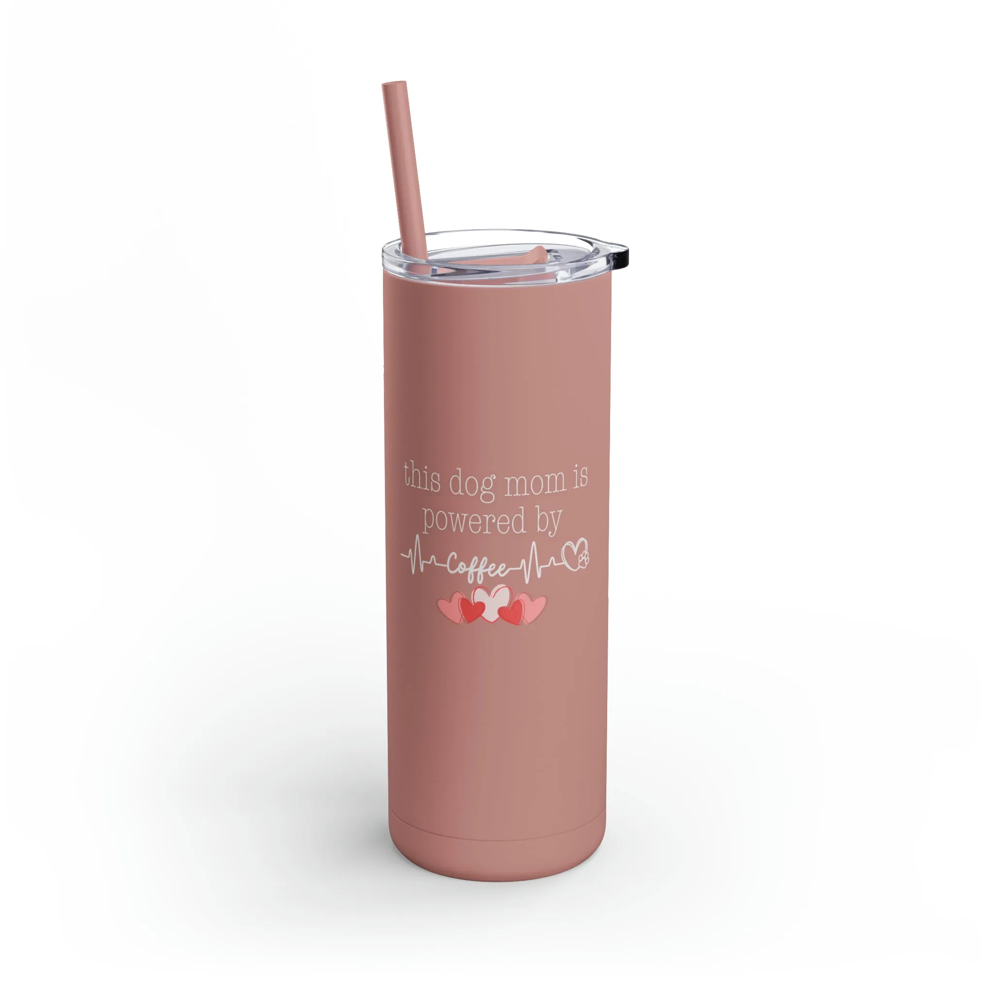 Powered By Coffee Skinny Matte Tumbler