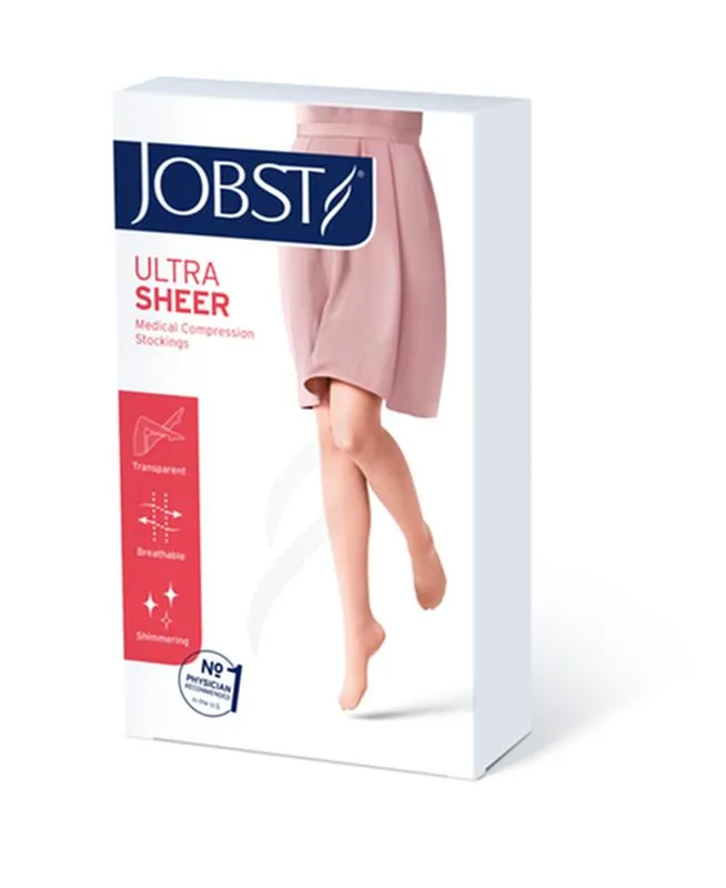 PR/1 JOBST ULTRASHEER WOMEN, KNEE HIGH, 15-20MMHG, LG, SUN BRONZE, CLOSED TOE