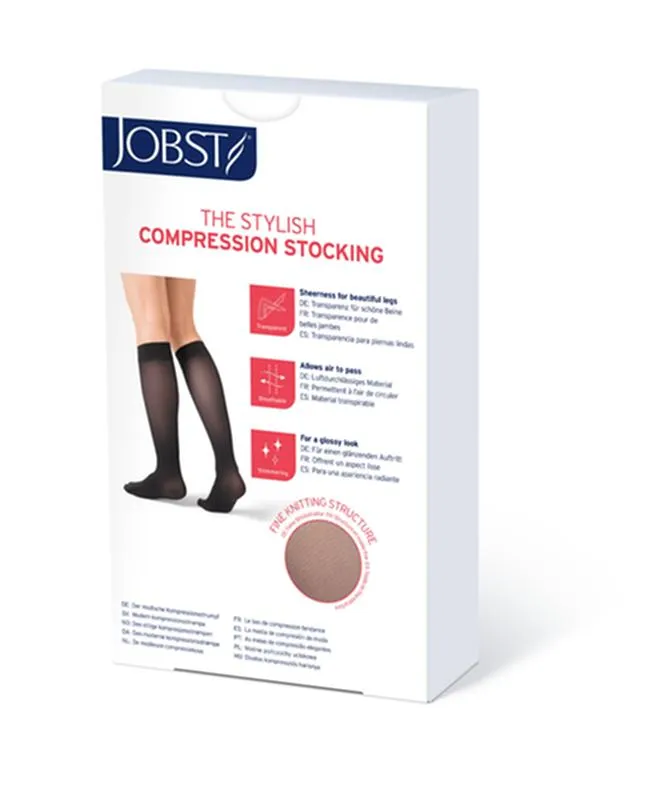 PR/1 JOBST ULTRASHEER WOMEN, KNEE HIGH, 15-20MMHG, LG, SUN BRONZE, CLOSED TOE