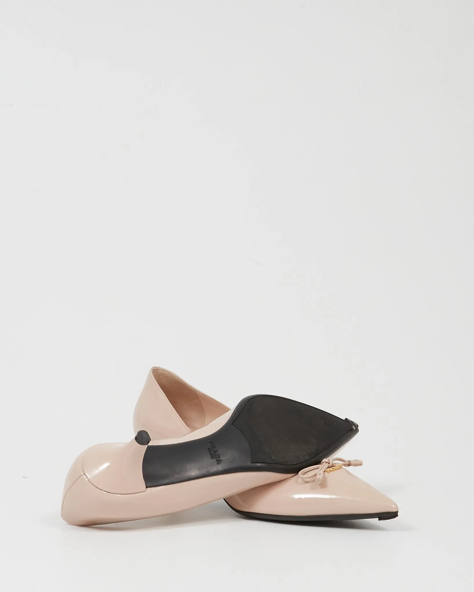 Prada Nude Patent Point Toe Pump - 39