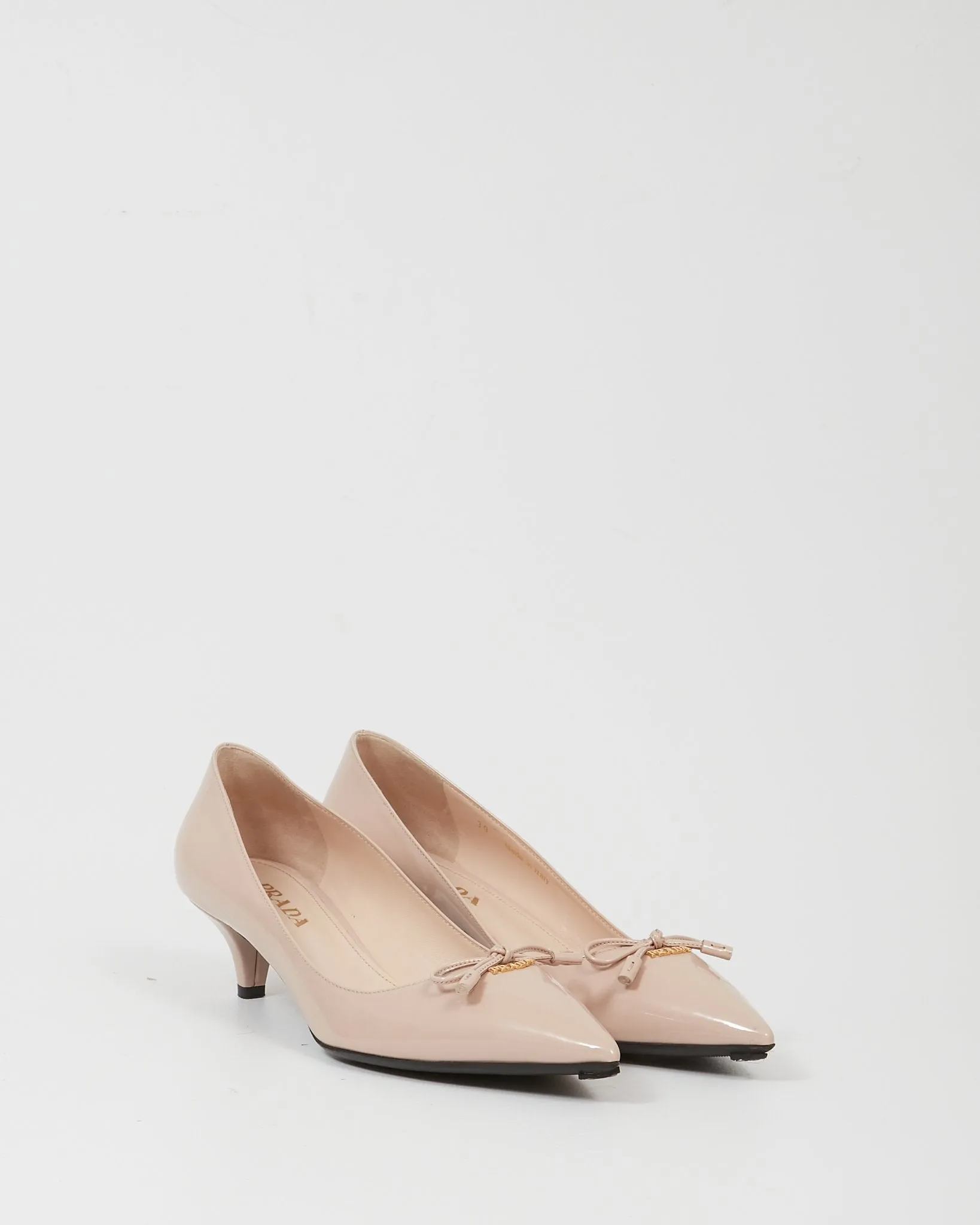 Prada Nude Patent Point Toe Pump - 39