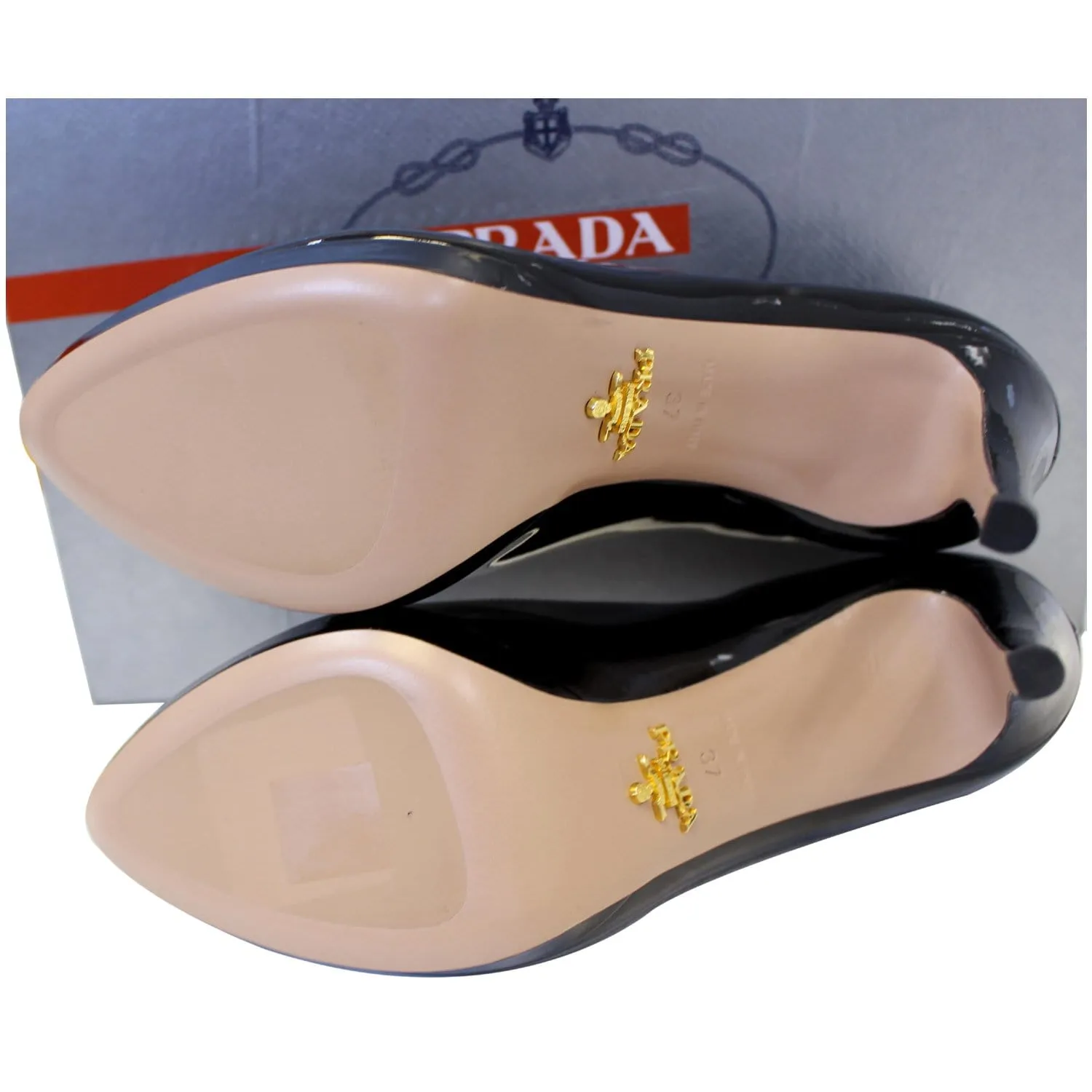 PRADA Patent Leather Pumps Black US 7