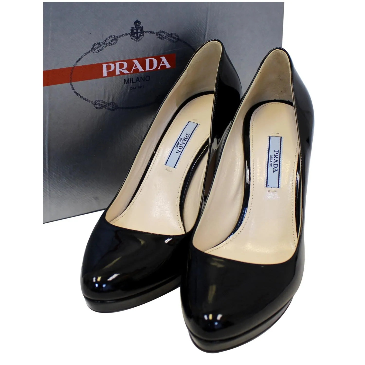 PRADA Patent Leather Pumps Black US 7
