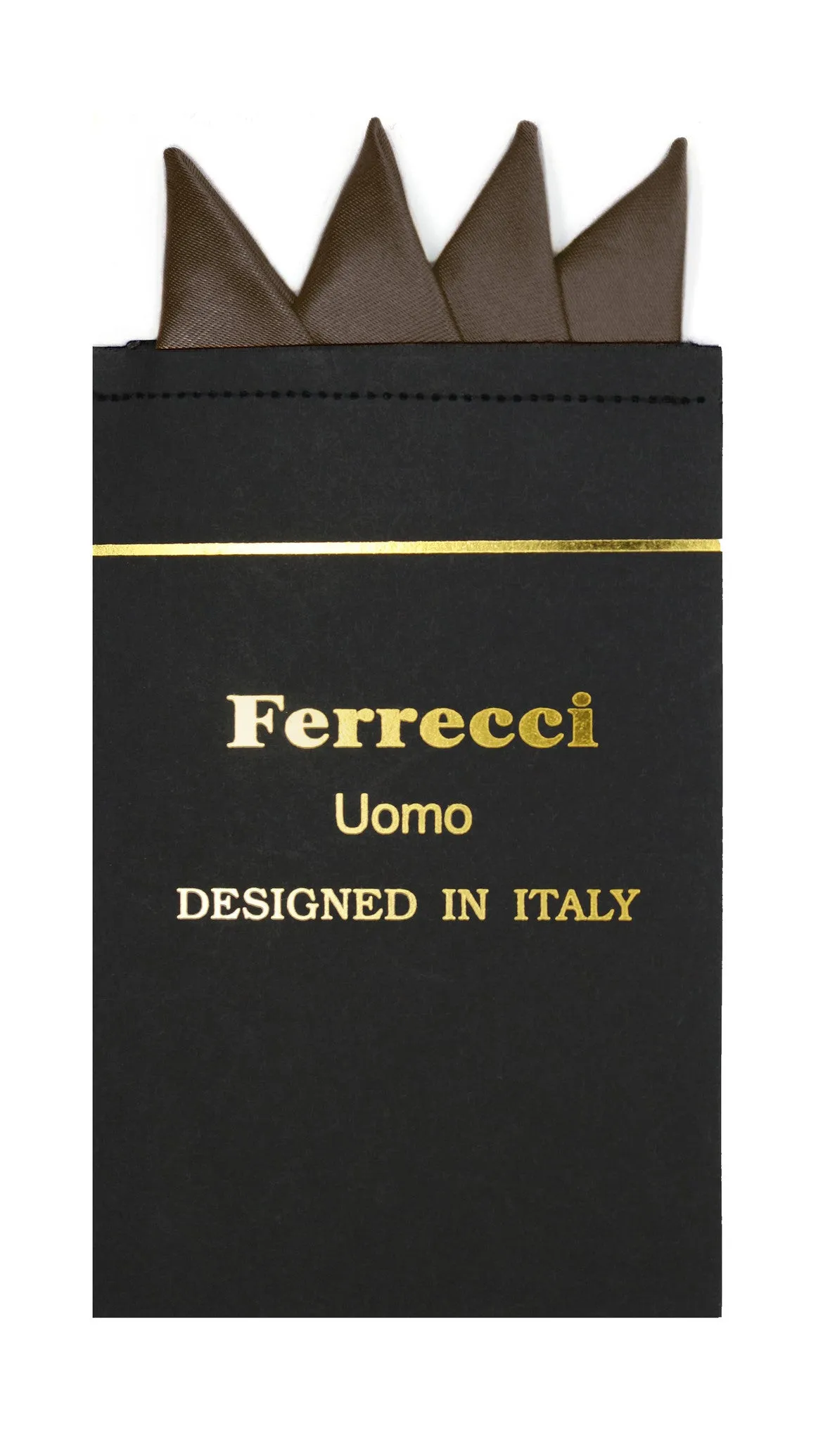 Pre-Folded Microfiber Brown Handkerchief Pocket Square