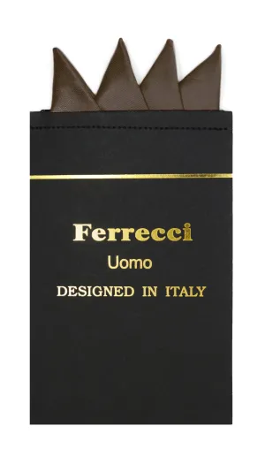 Pre-Folded Microfiber Brown Handkerchief Pocket Square
