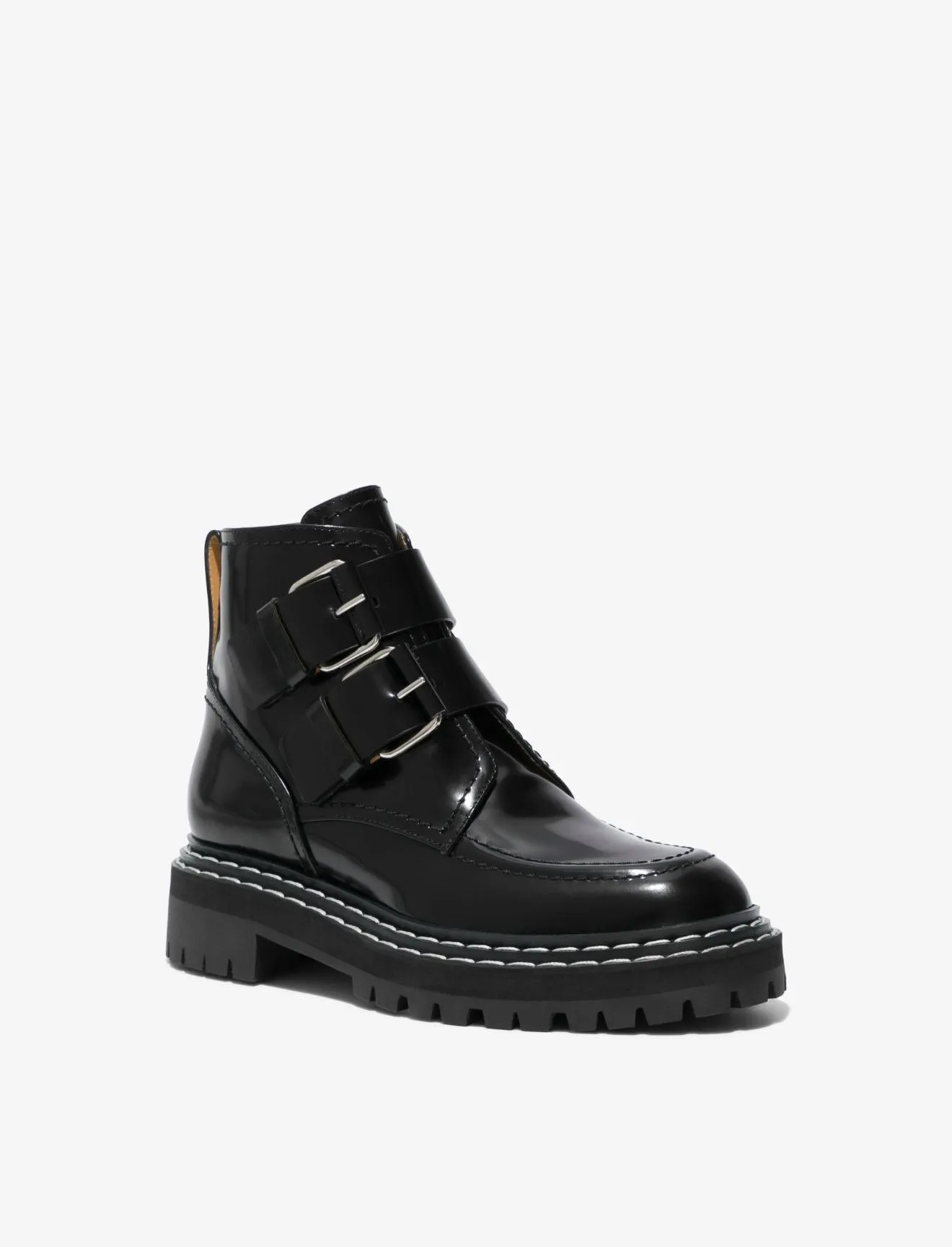 Proenza Schouler Lug Sole Buckle Boots Black