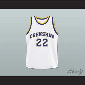 Quincy McCall 22 Crenshaw High School White Basketball Jersey Love and Basketball 2