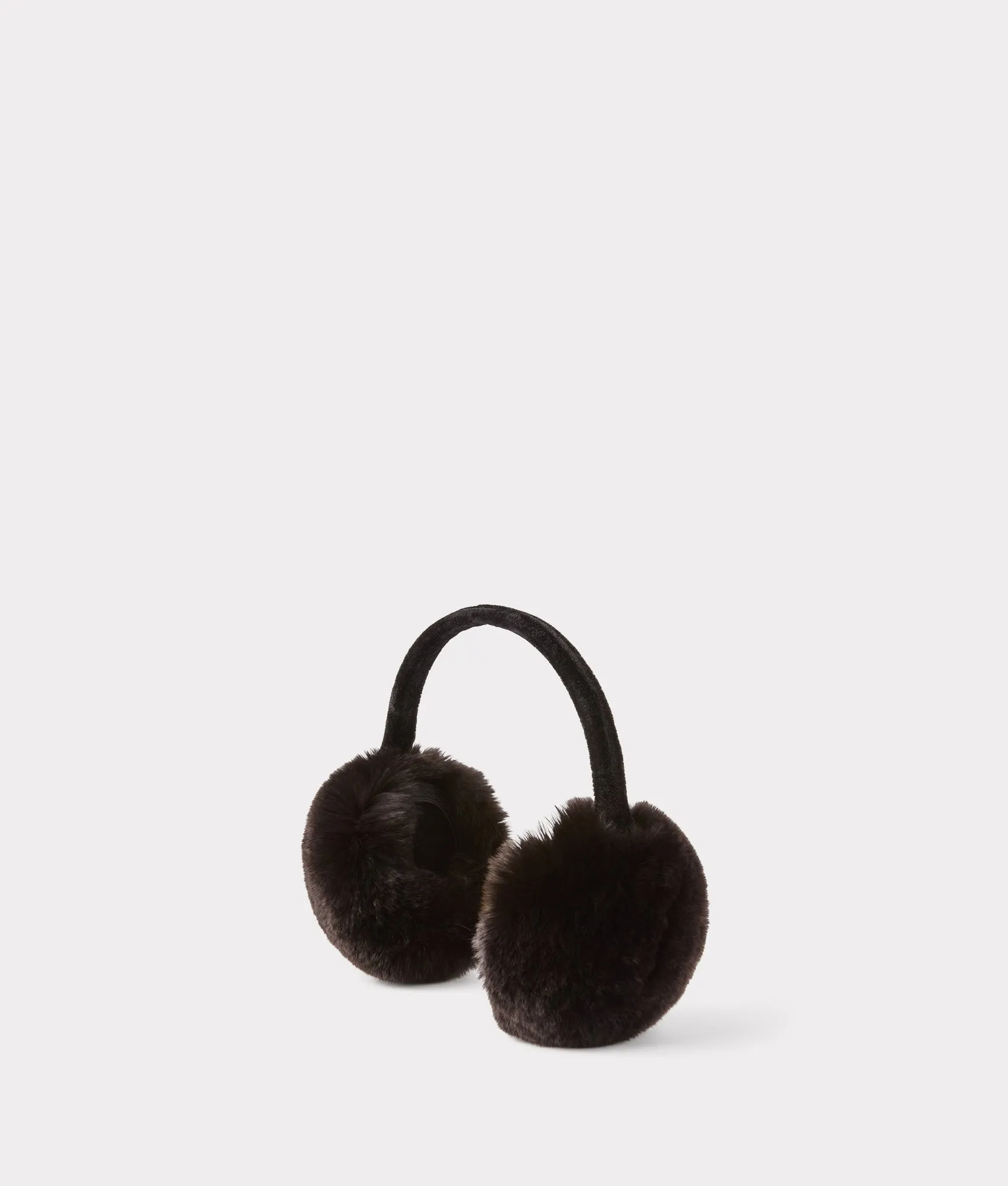 Rabbit Fur Earmuffs :: Chocolate