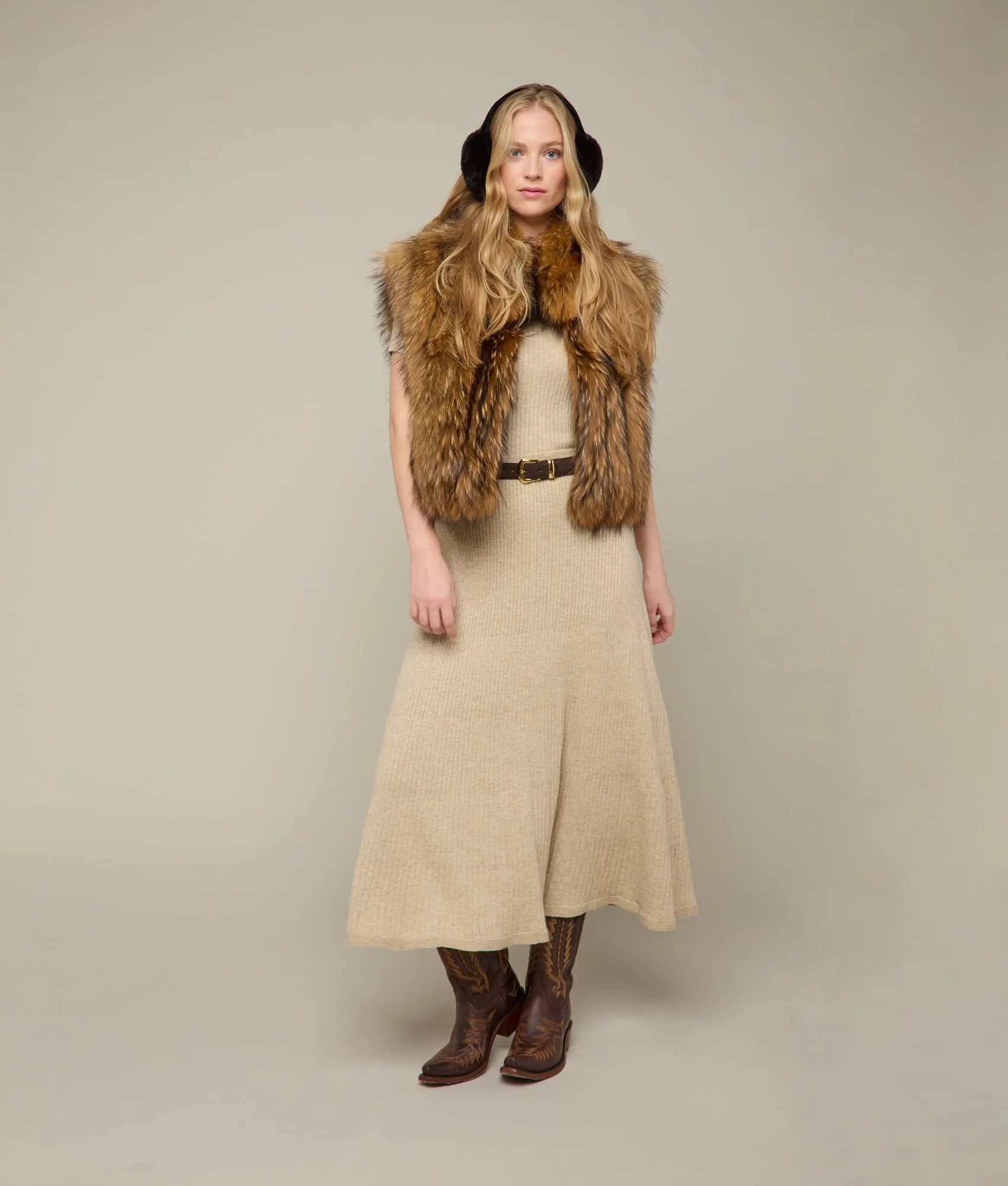 Rabbit Fur Earmuffs :: Chocolate