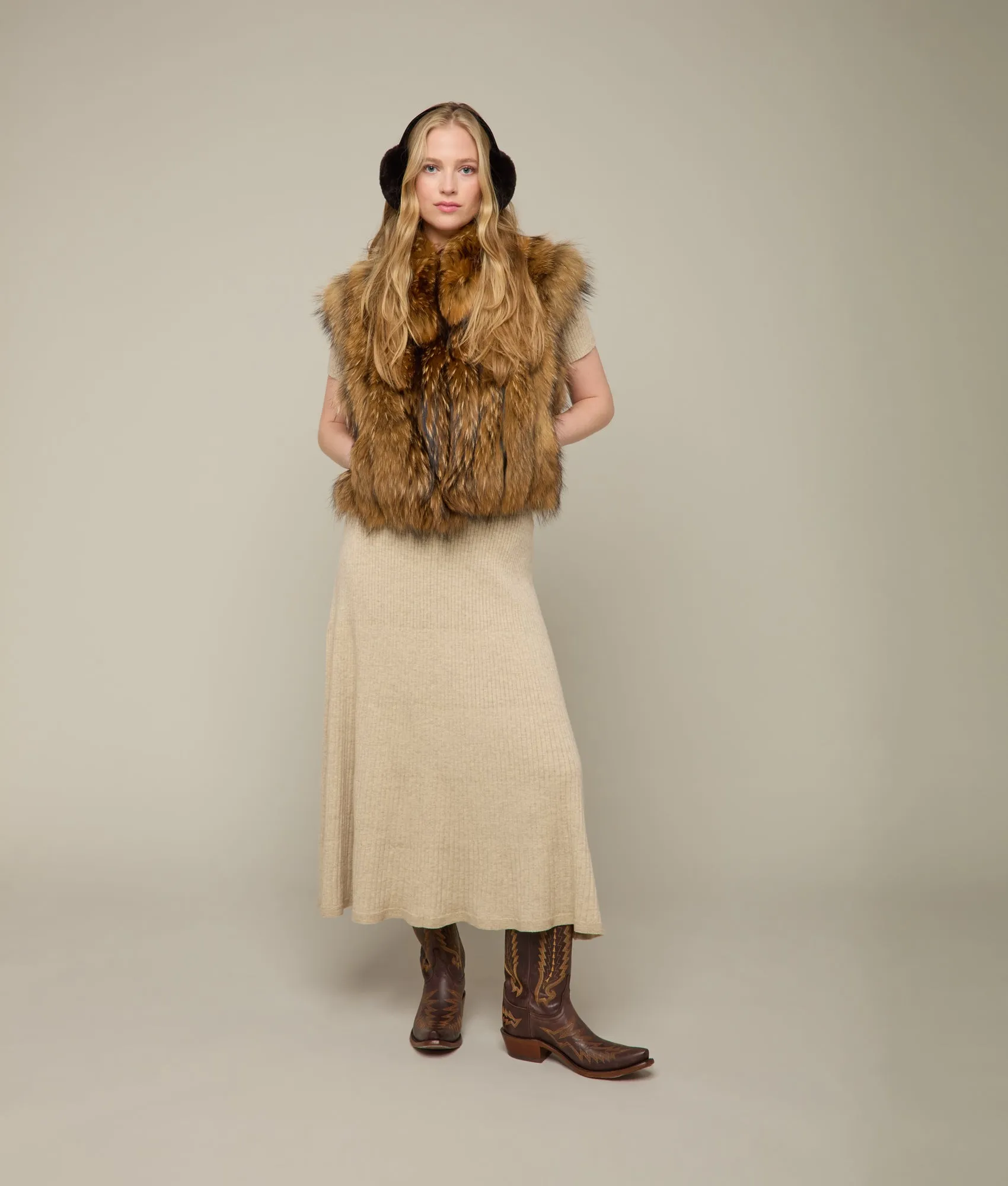 Rabbit Fur Earmuffs :: Chocolate