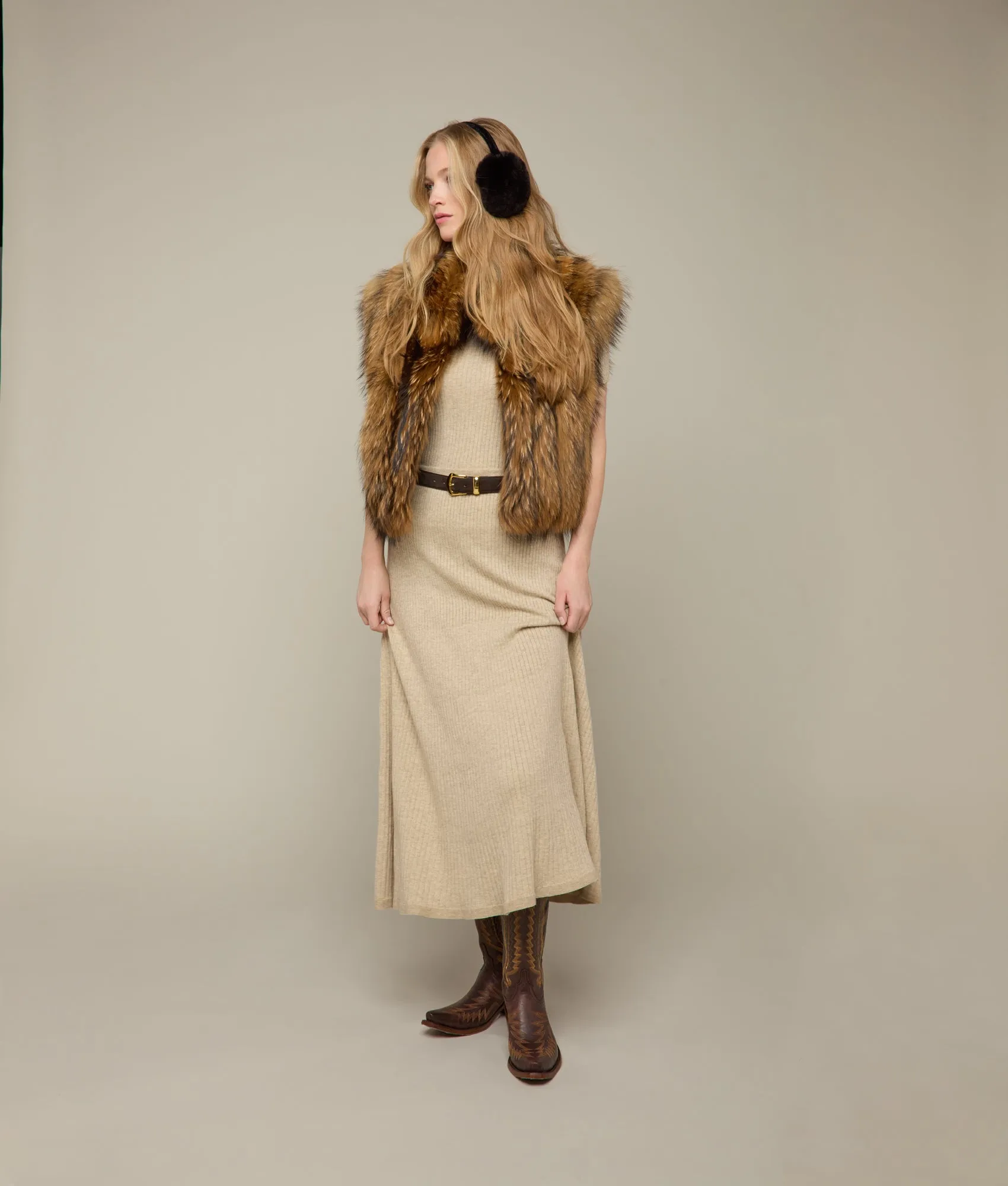 Rabbit Fur Earmuffs :: Chocolate