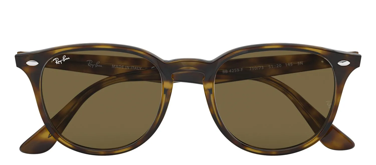 Ray-Ban RB 4259F 710/73 Oval Plastic Tortoise Sunglasses with Brown Lens