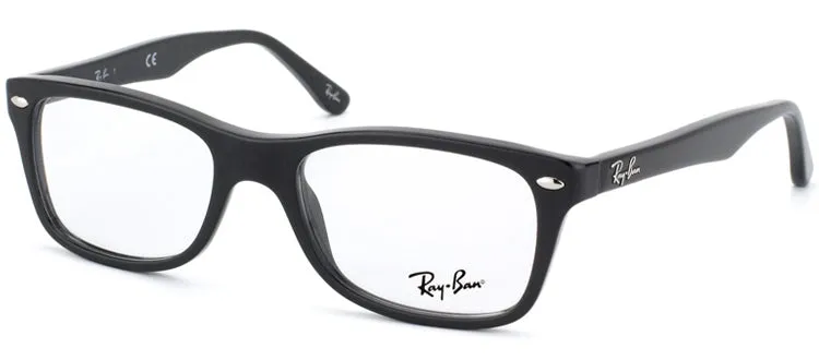 Ray-Ban RX 5228 2000 Rectangle Plastic Black Eyeglasses with Demo Lens