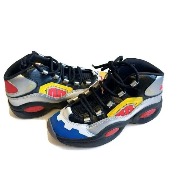 Reebok x Power Rangers Junior Size 2 Question Mid Megazord Allen Iverson GY0589