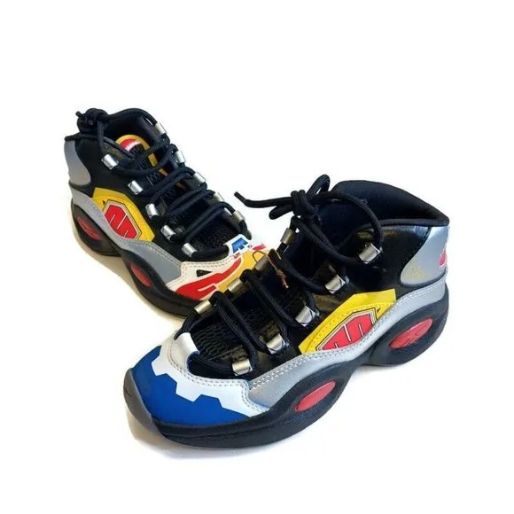 Reebok x Power Rangers Junior Size 2 Question Mid Megazord Allen Iverson GY0589