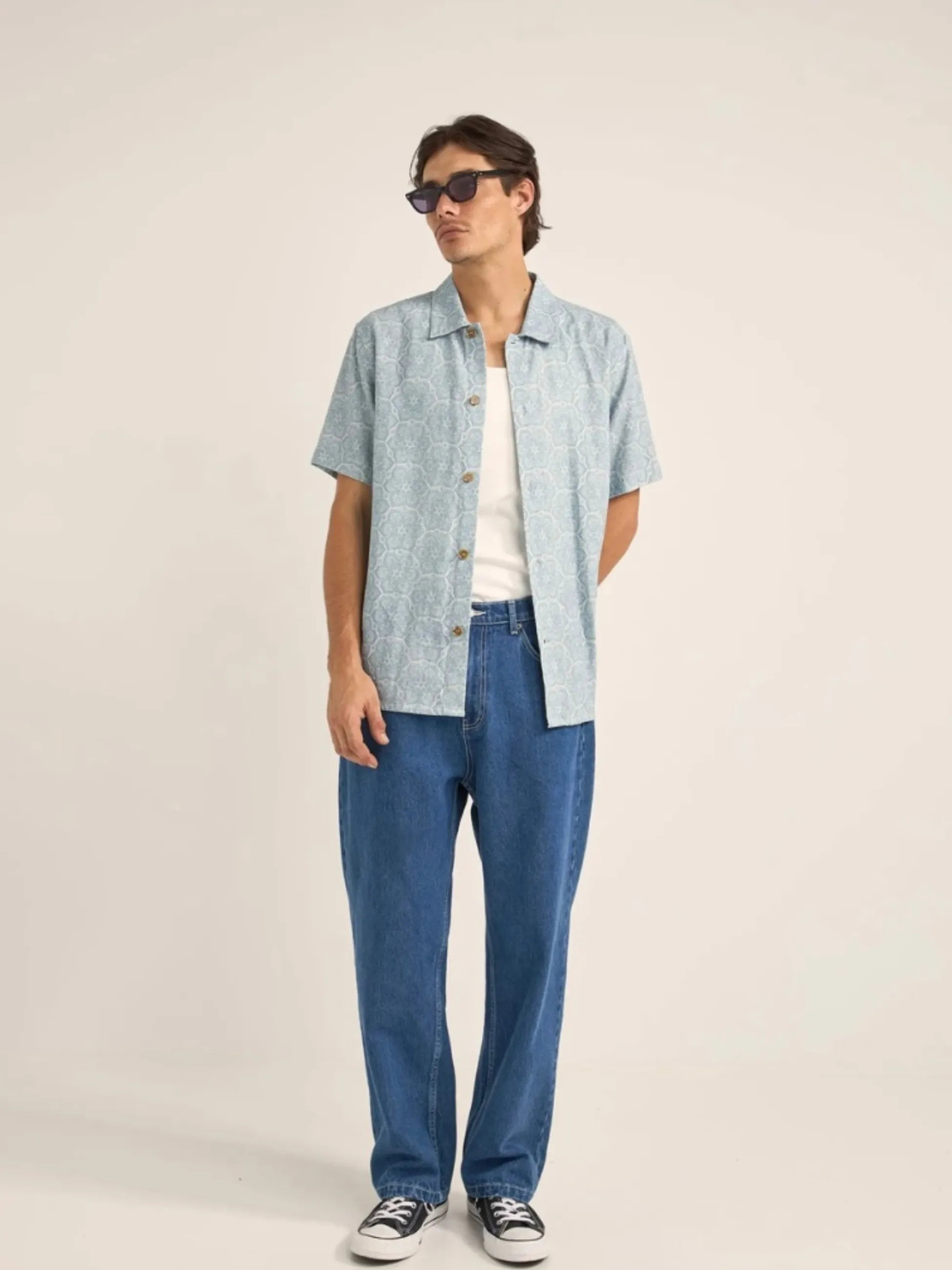 Rhythm Vera SS Shirt - Sky