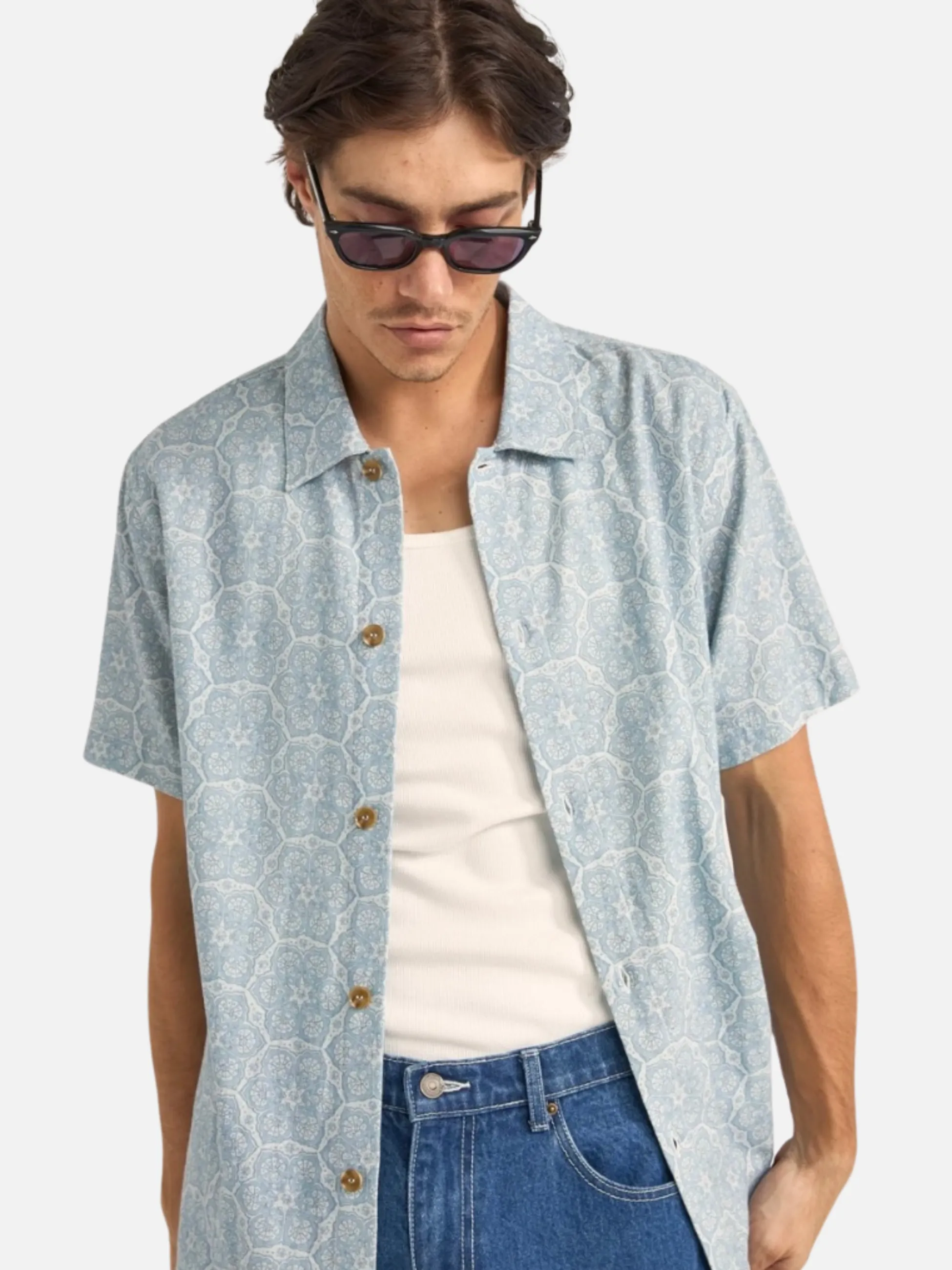 Rhythm Vera SS Shirt - Sky