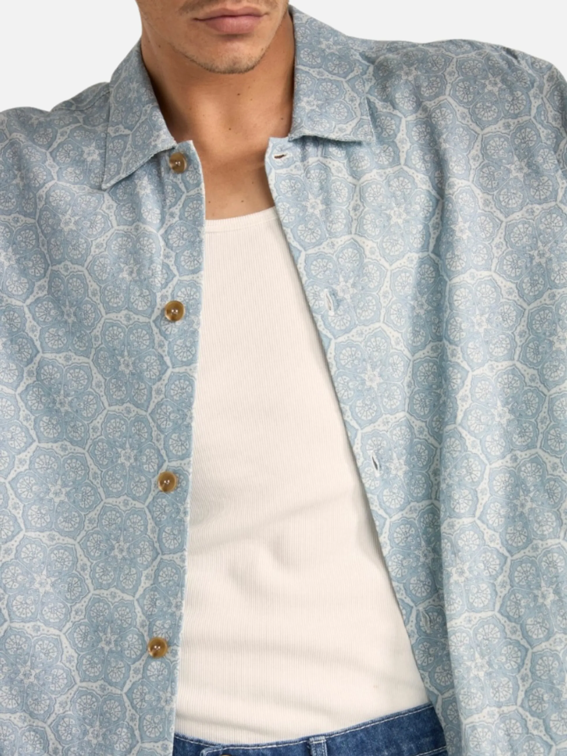 Rhythm Vera SS Shirt - Sky
