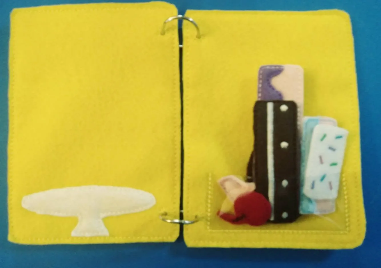 Road trip book for kids - Quiet book page - felt cake - felt toy - busy book page - activity book page - road trip activity page