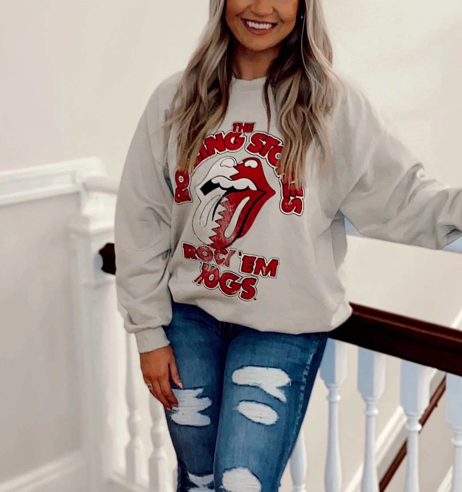 Rock 'Em Hogs Distressed Sweatshirt