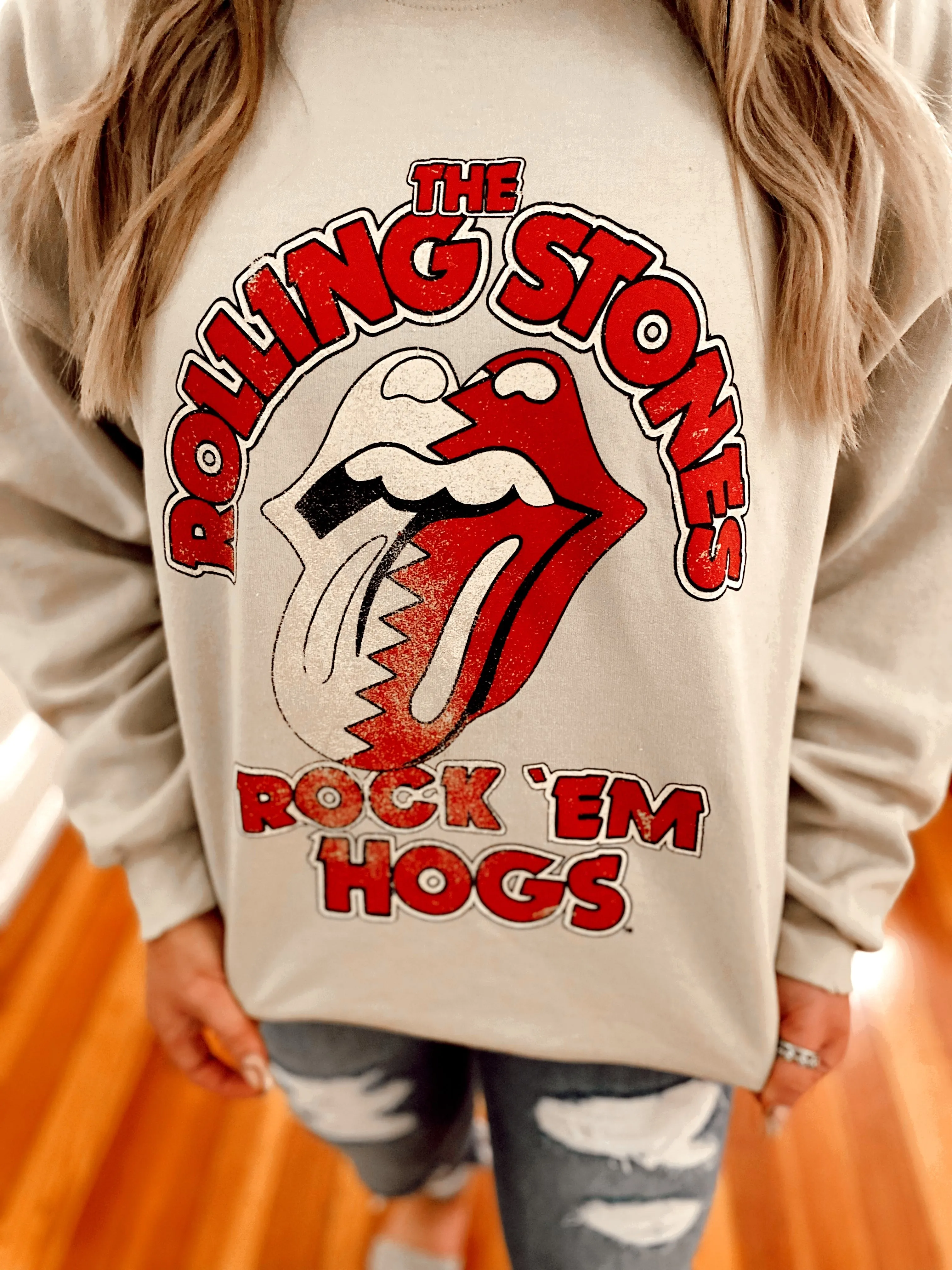 Rock 'Em Hogs Distressed Sweatshirt