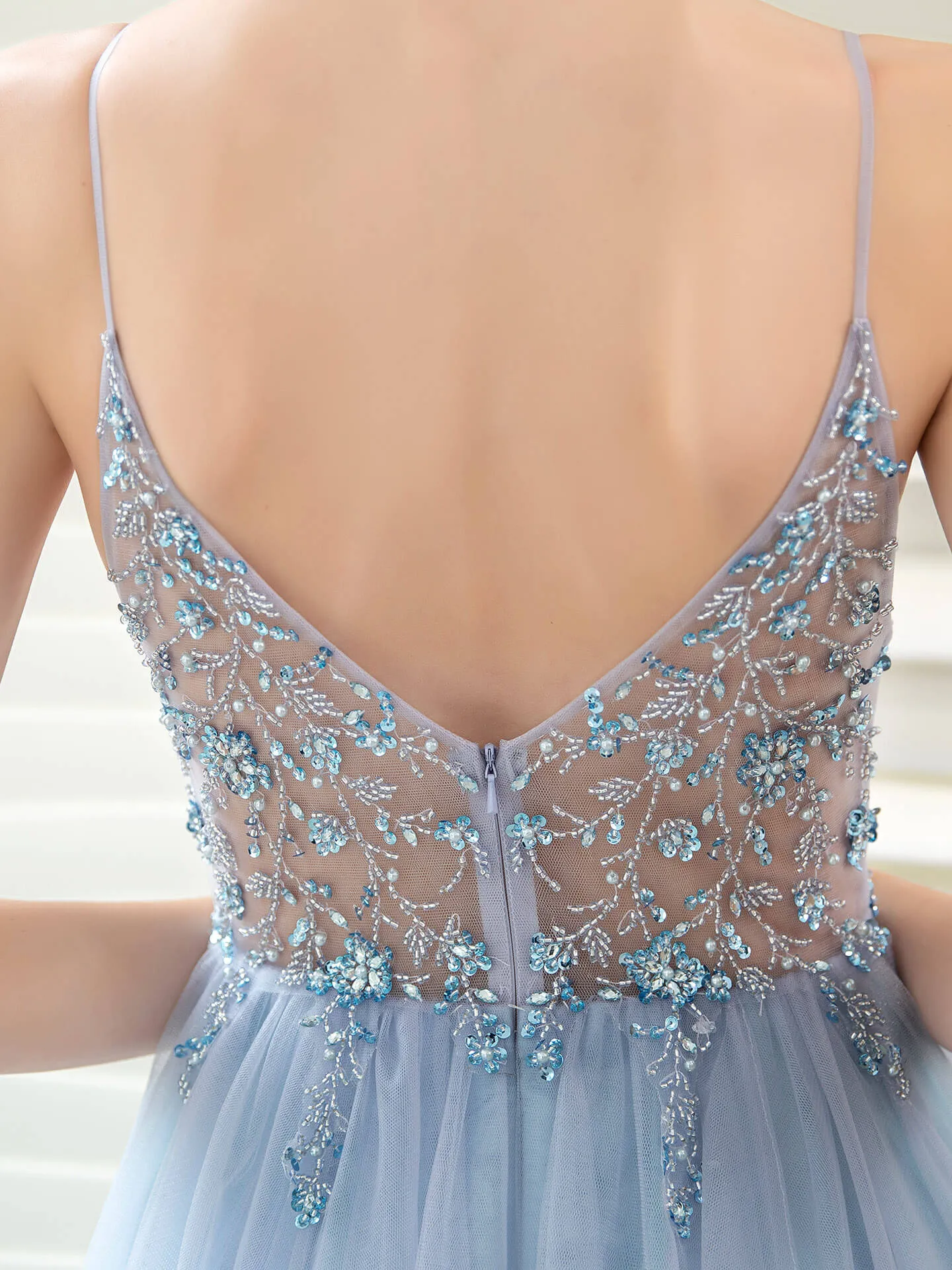 Roycebridal Roycebridal Boutique Evening Dresses Luxury Beaded Prom Dress Luxury Evening Party Dresses Spaghetti Strap Dressblee