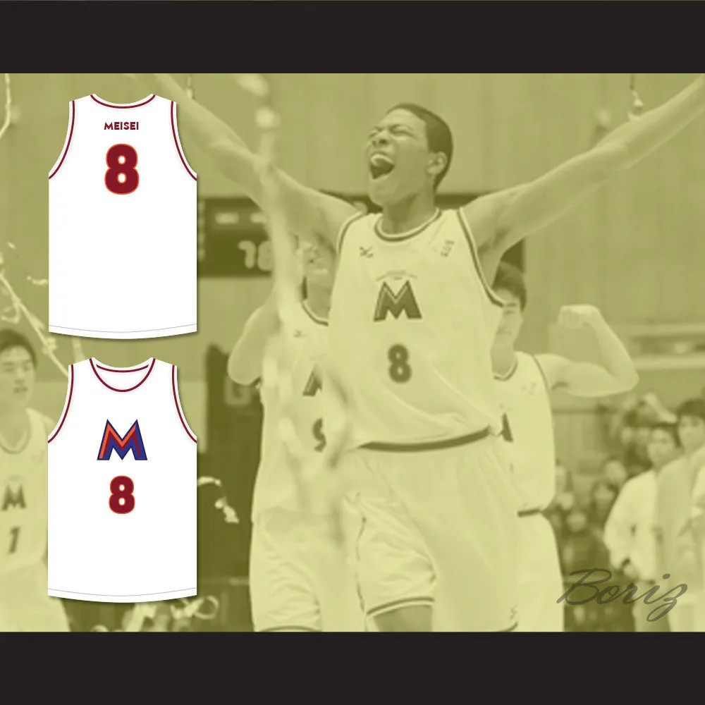 Rui Hachimura 8 Meisei High School White Basketball Jersey 1