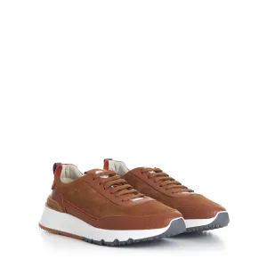 Rust Brown Low Top Runners Sneakers - Lace Up, Suede