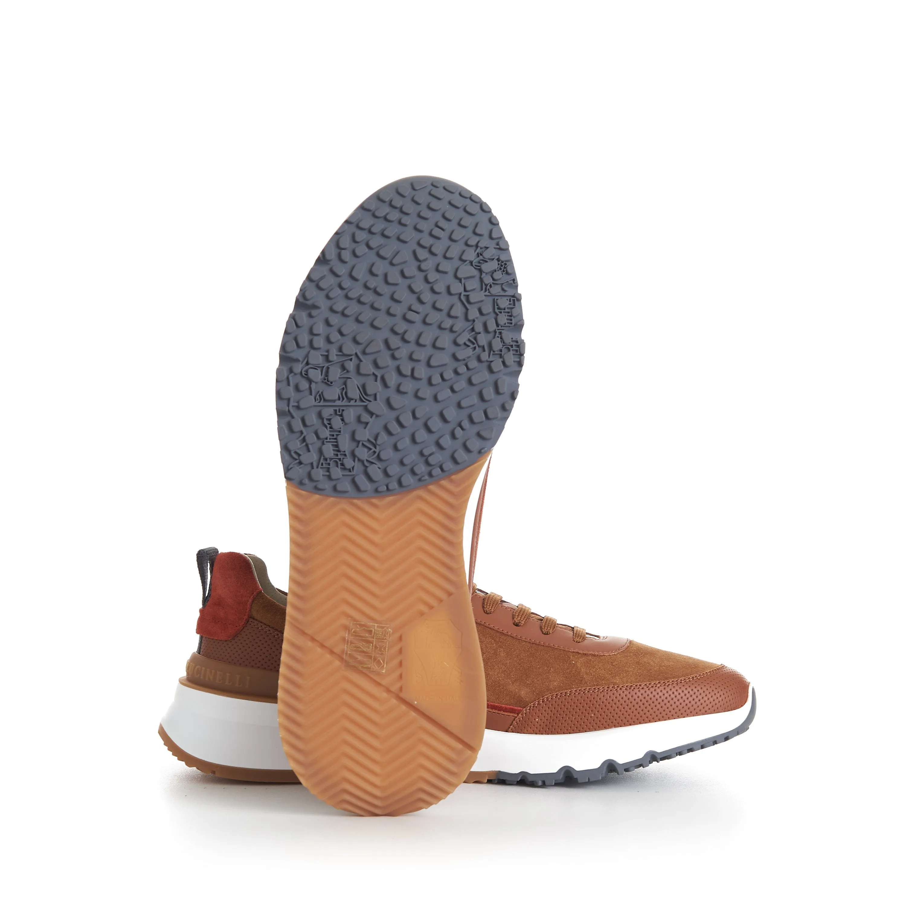 Rust Brown Low Top Runners Sneakers - Lace Up, Suede