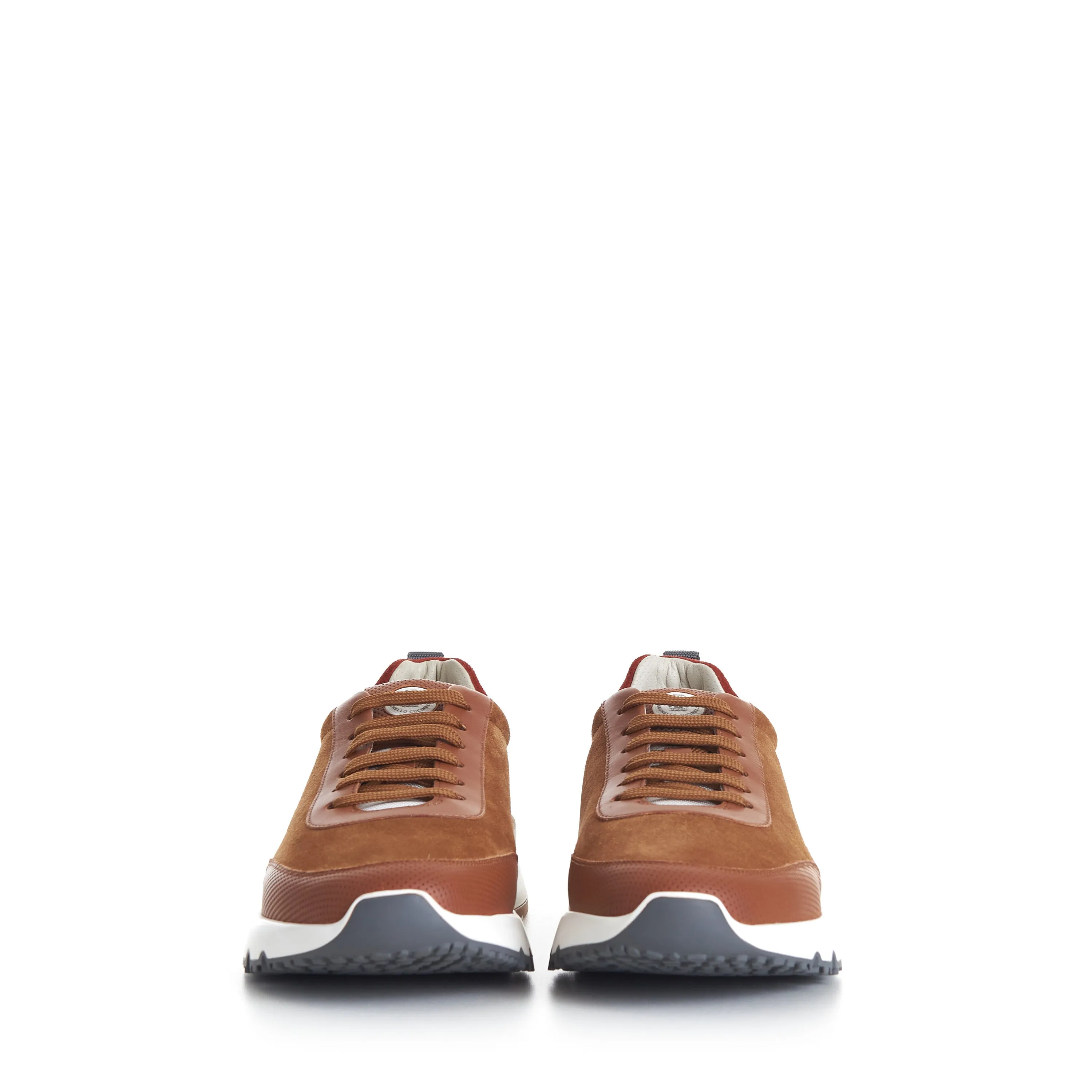 Rust Brown Low Top Runners Sneakers - Lace Up, Suede