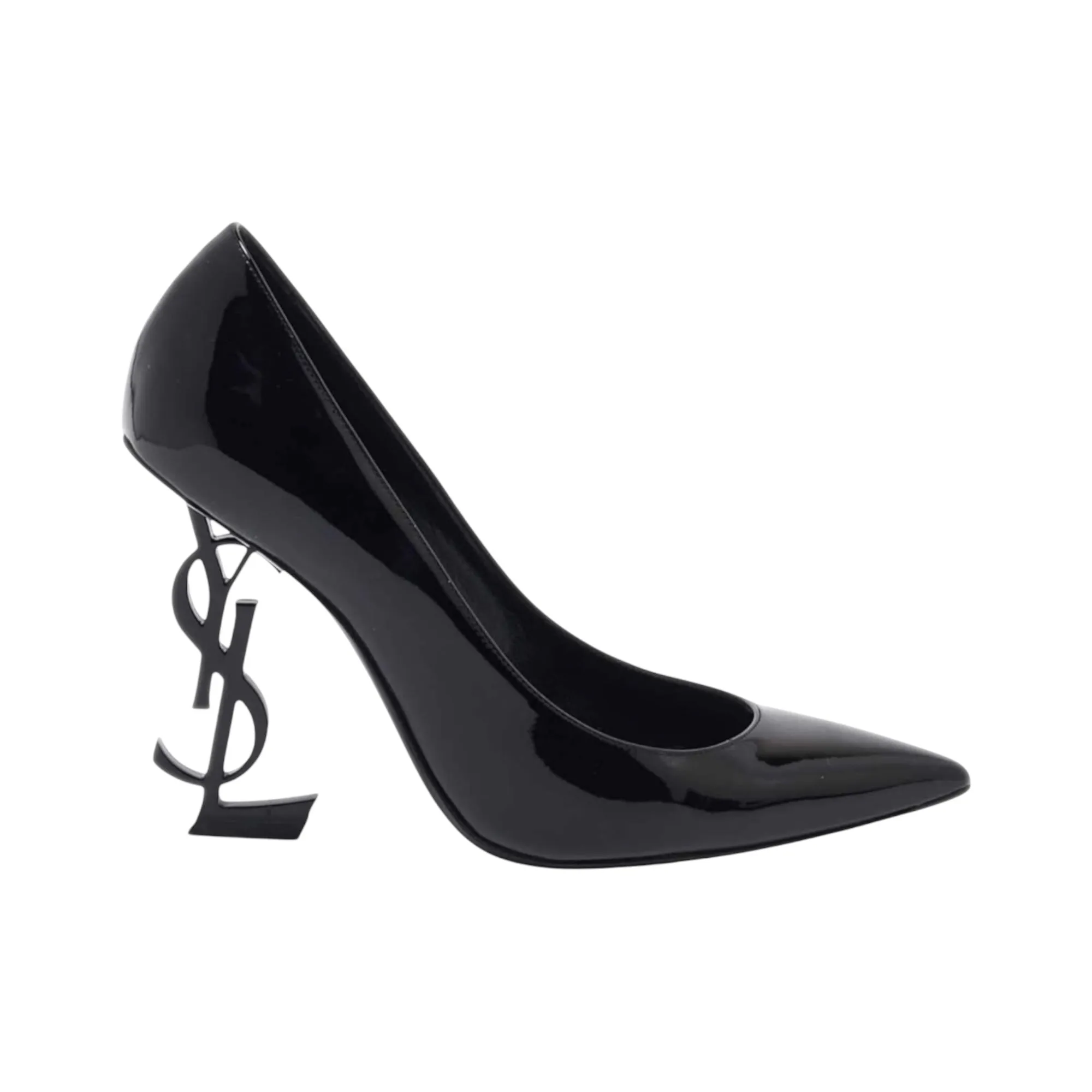 Saint Laurent Shoes, Black Patent Leather Opyum Pumps (size 37.5)