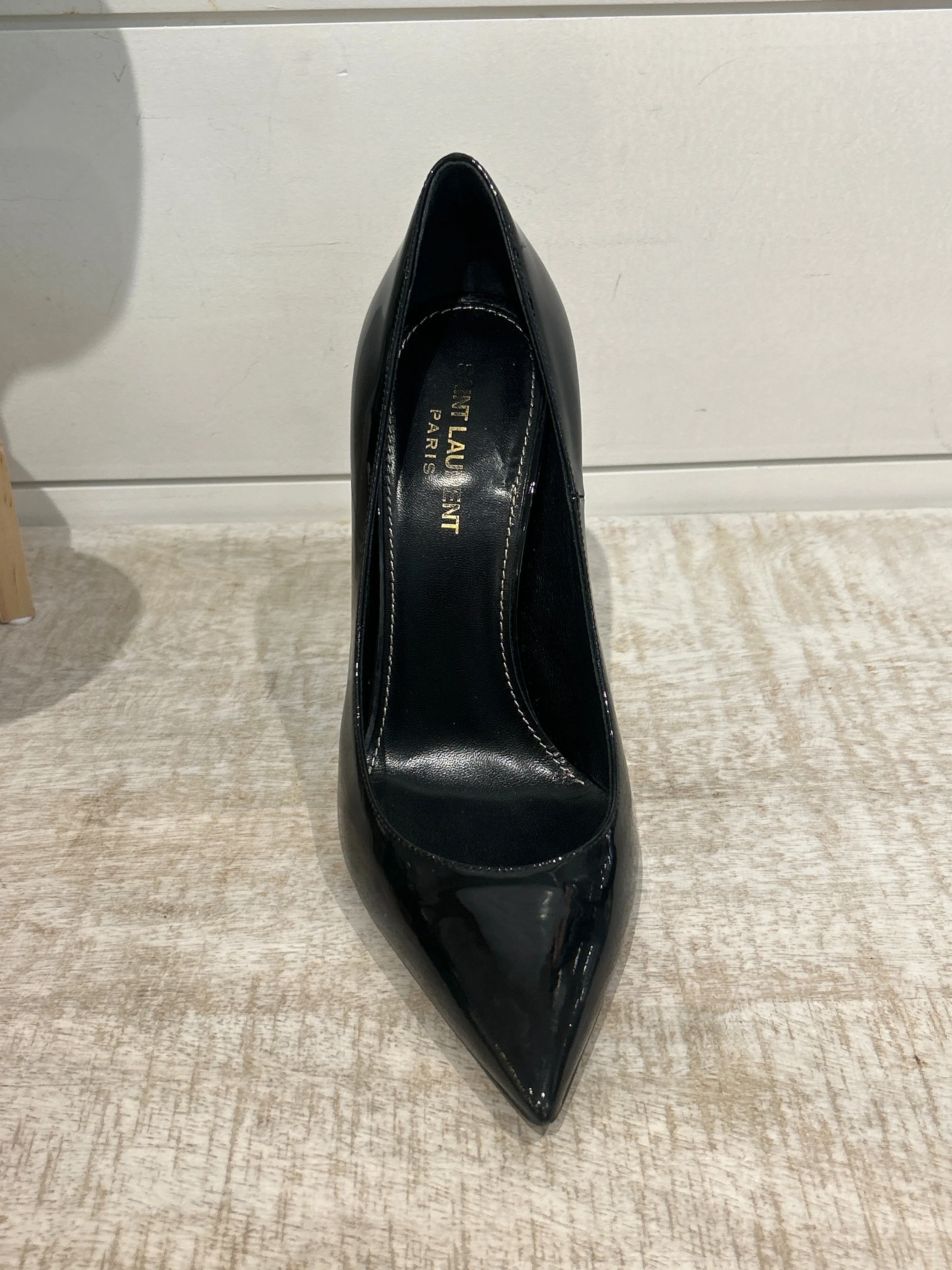 Saint Laurent Shoes, Black Patent Leather Opyum Pumps (size 38.5)
