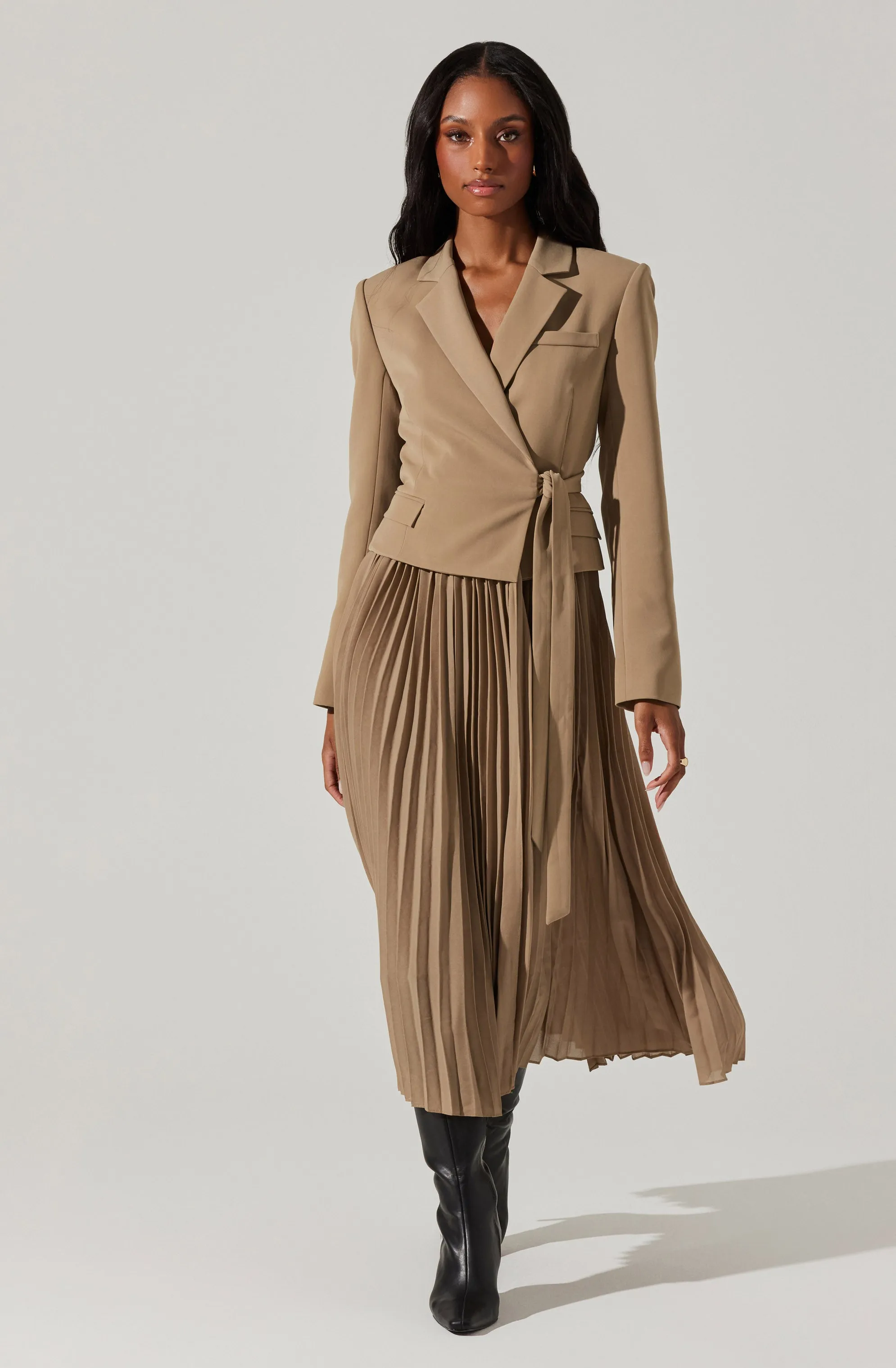 Sekani Mixed Media Wrap Dress