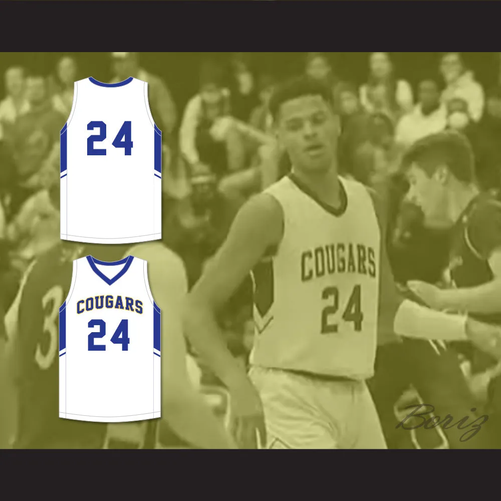 Shaqir O'Neal 24 Creekside Christian Academy Cougars White Basketball Jersey 1