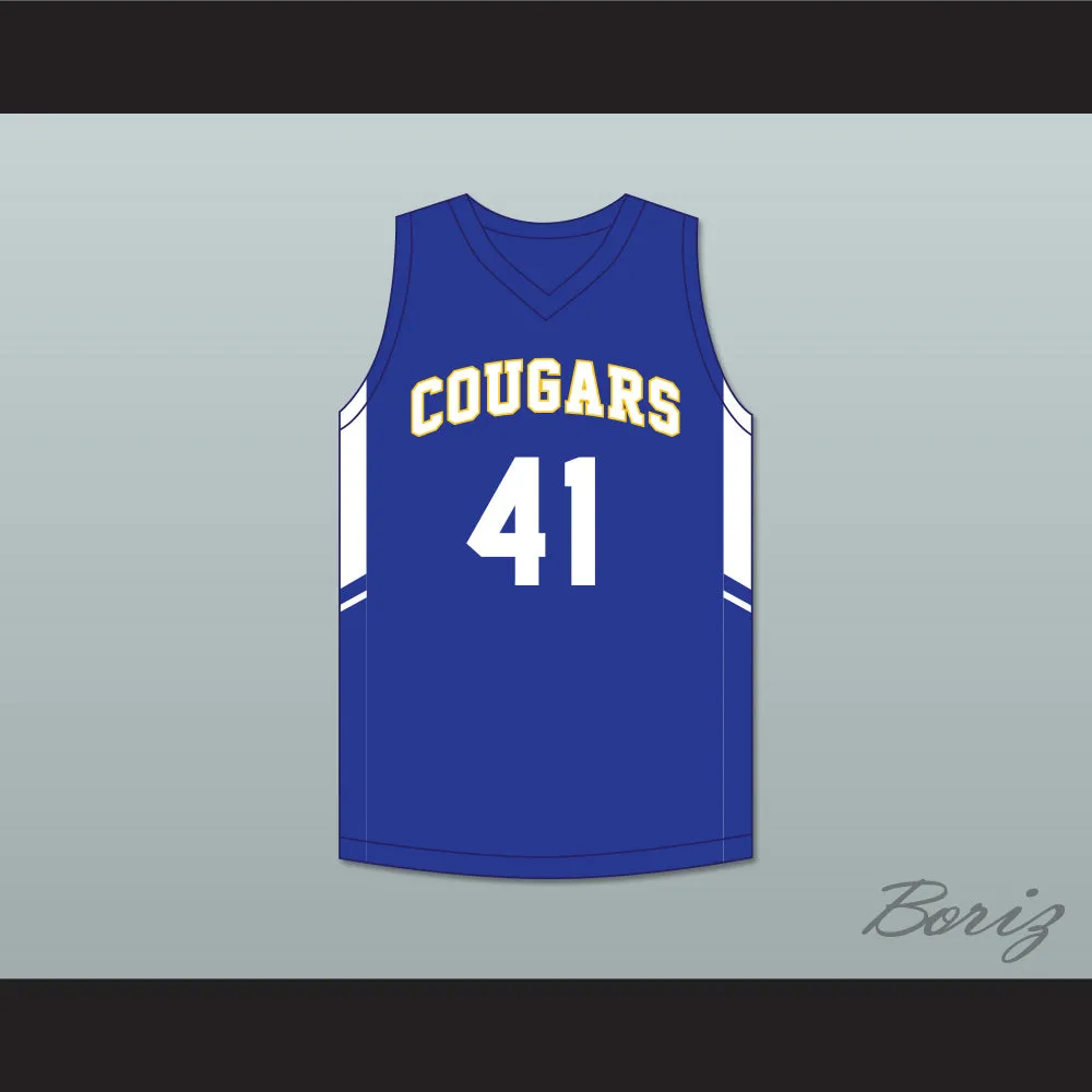 Shaqir O'Neal 41 Creekside Christian Academy Cougars Blue Basketball Jersey 1