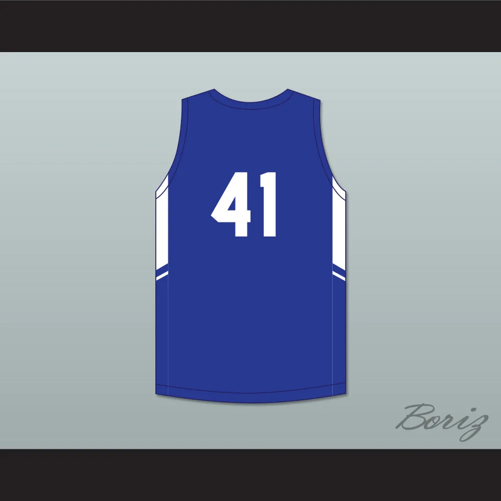 Shaqir O'Neal 41 Creekside Christian Academy Cougars Blue Basketball Jersey 1