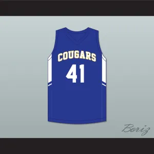 Shaqir O'Neal 41 Creekside Christian Academy Cougars Blue Basketball Jersey 1
