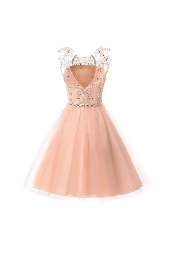 Short Tulle Beading Homecoming Dress Prom Gowns Party Dresses PG076