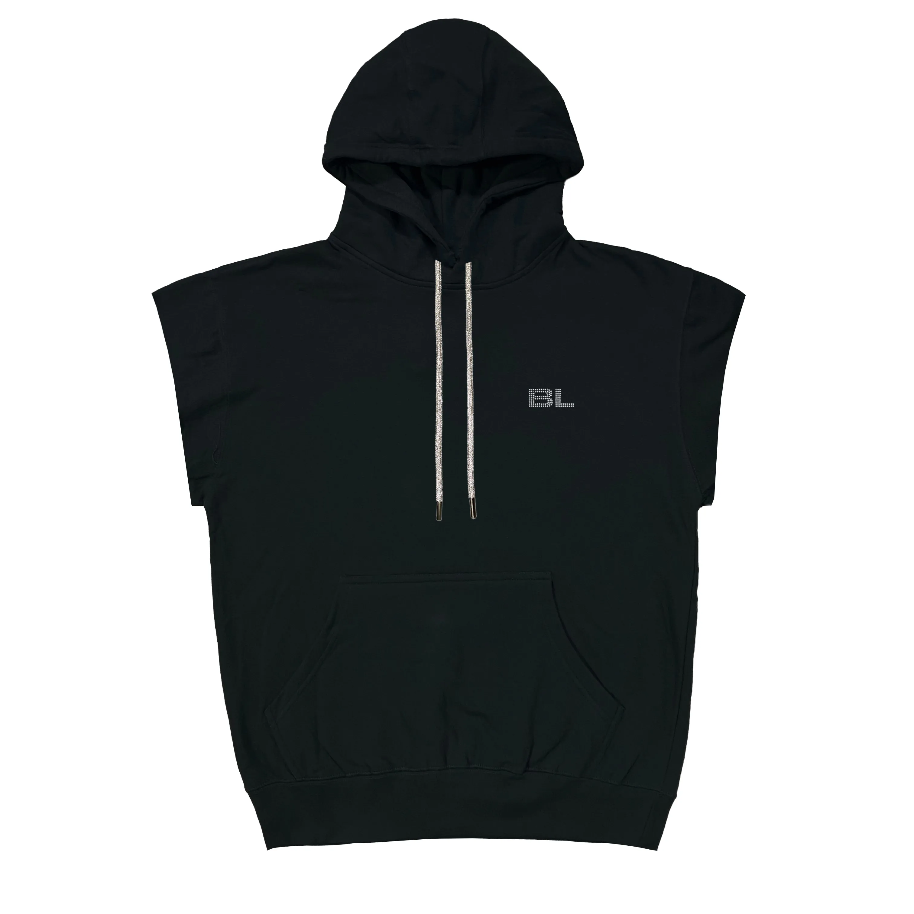 SLEEVELESS HOODIE WITH BLING STRING