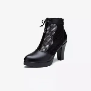 Small Feet Closed Toe Lace Mesh Short Boots TS130