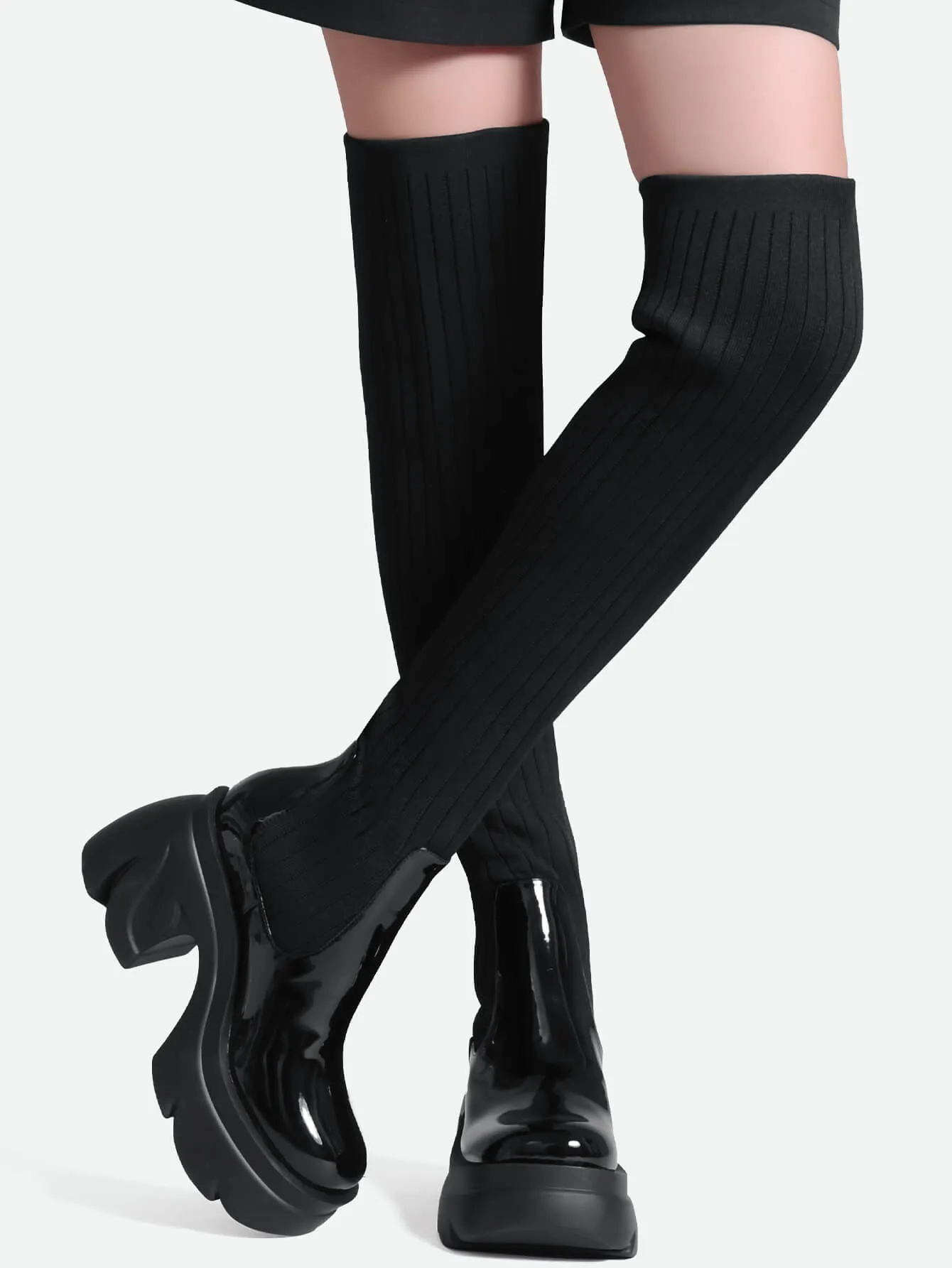 Sock Boots Round Toe for Women