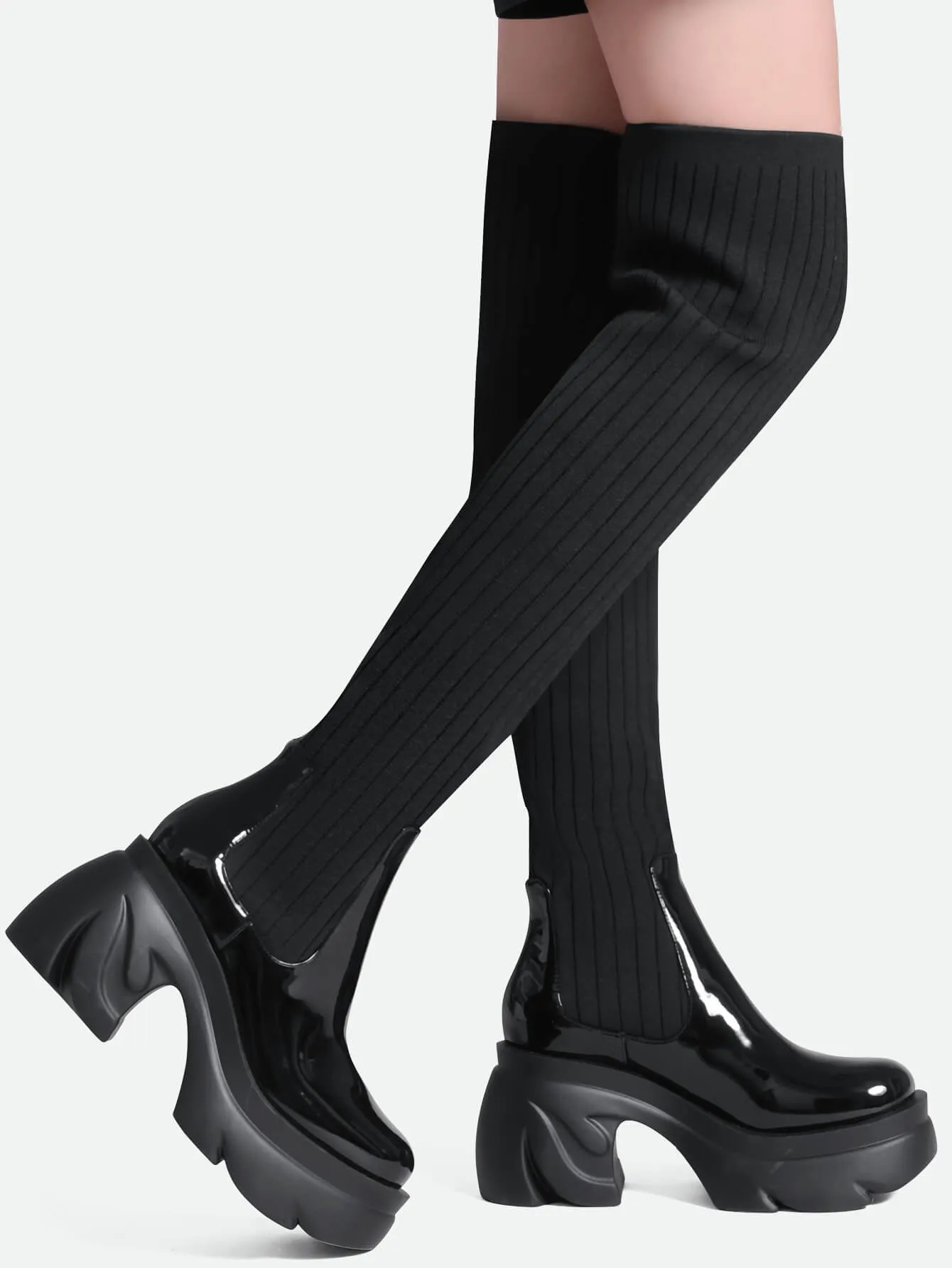 Sock Boots Round Toe for Women