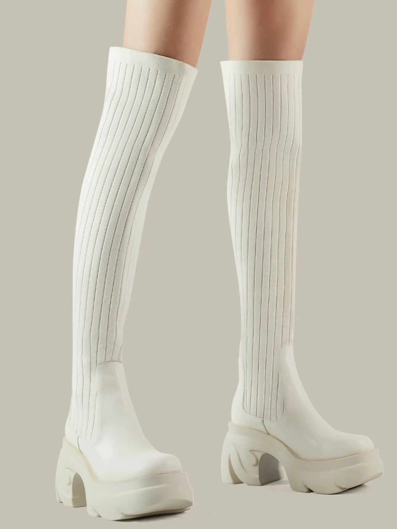 Sock Boots Round Toe for Women