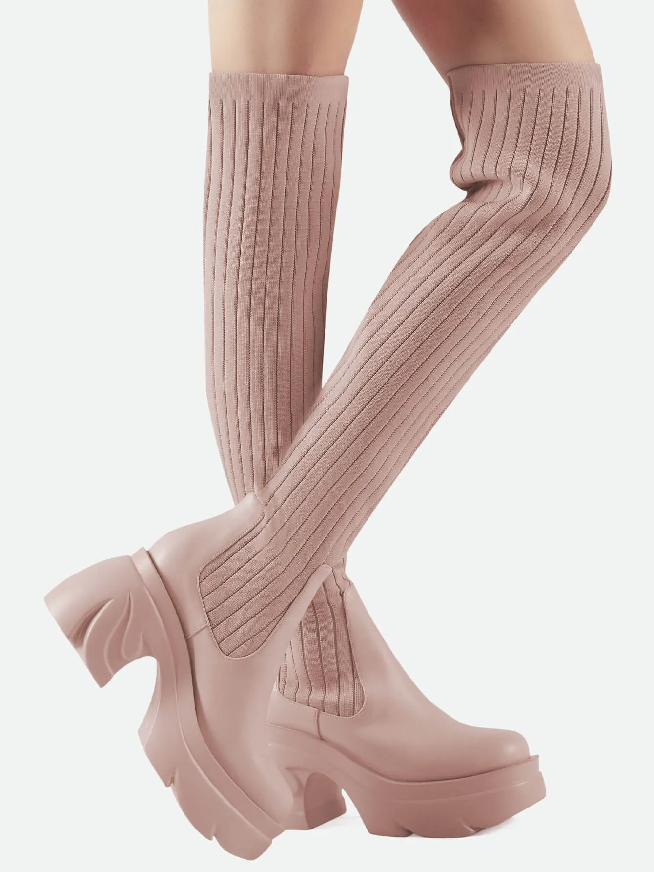 Sock Boots Round Toe for Women