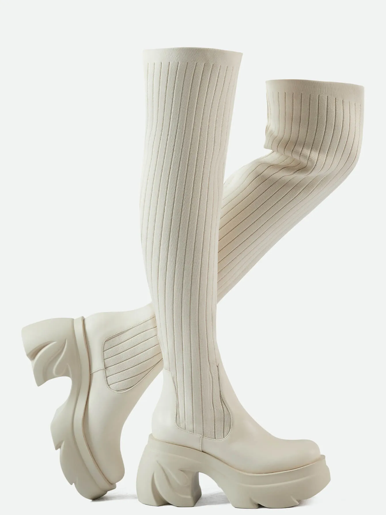 Sock Boots Round Toe for Women