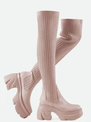 Sock Boots Round Toe for Women