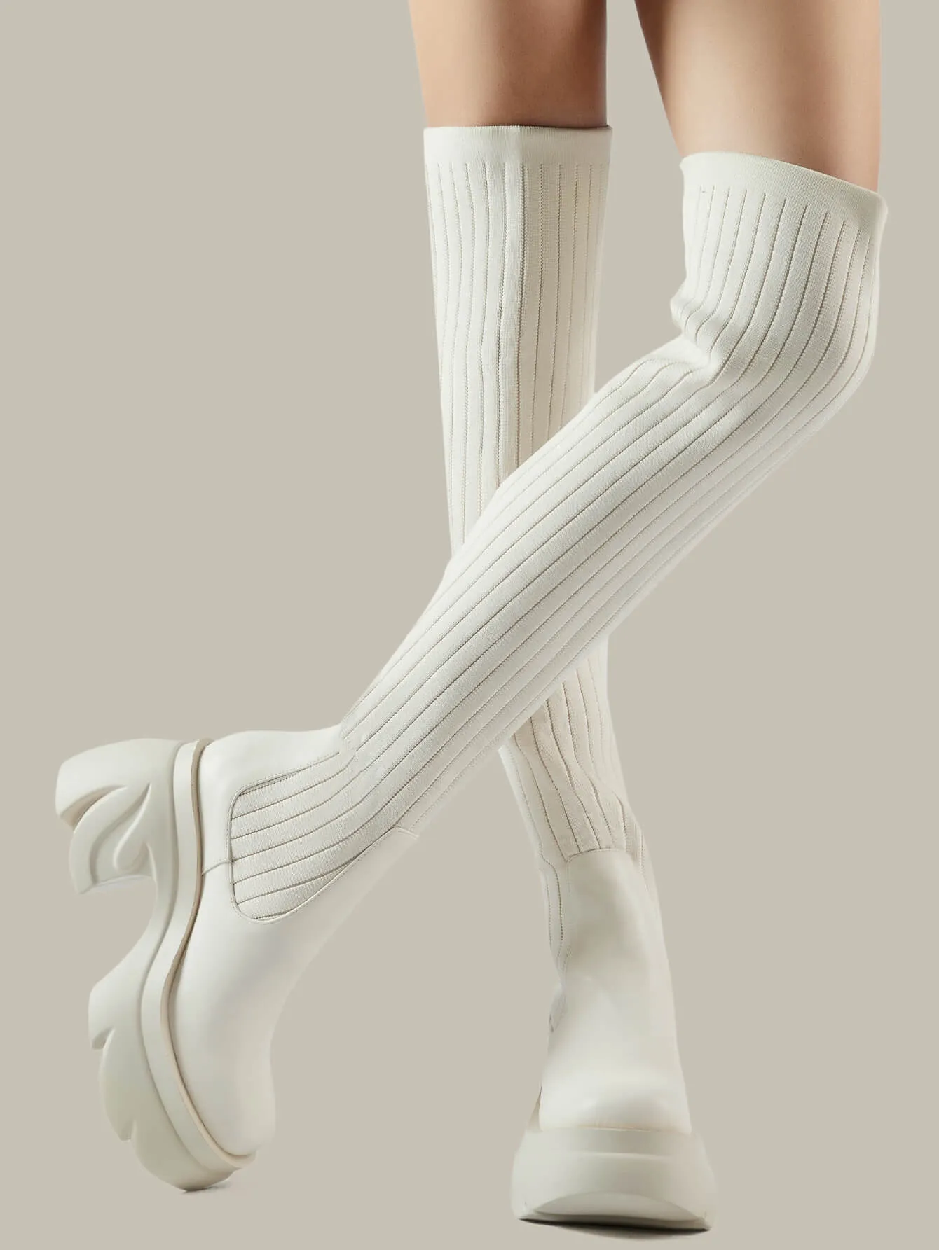 Sock Boots Round Toe for Women
